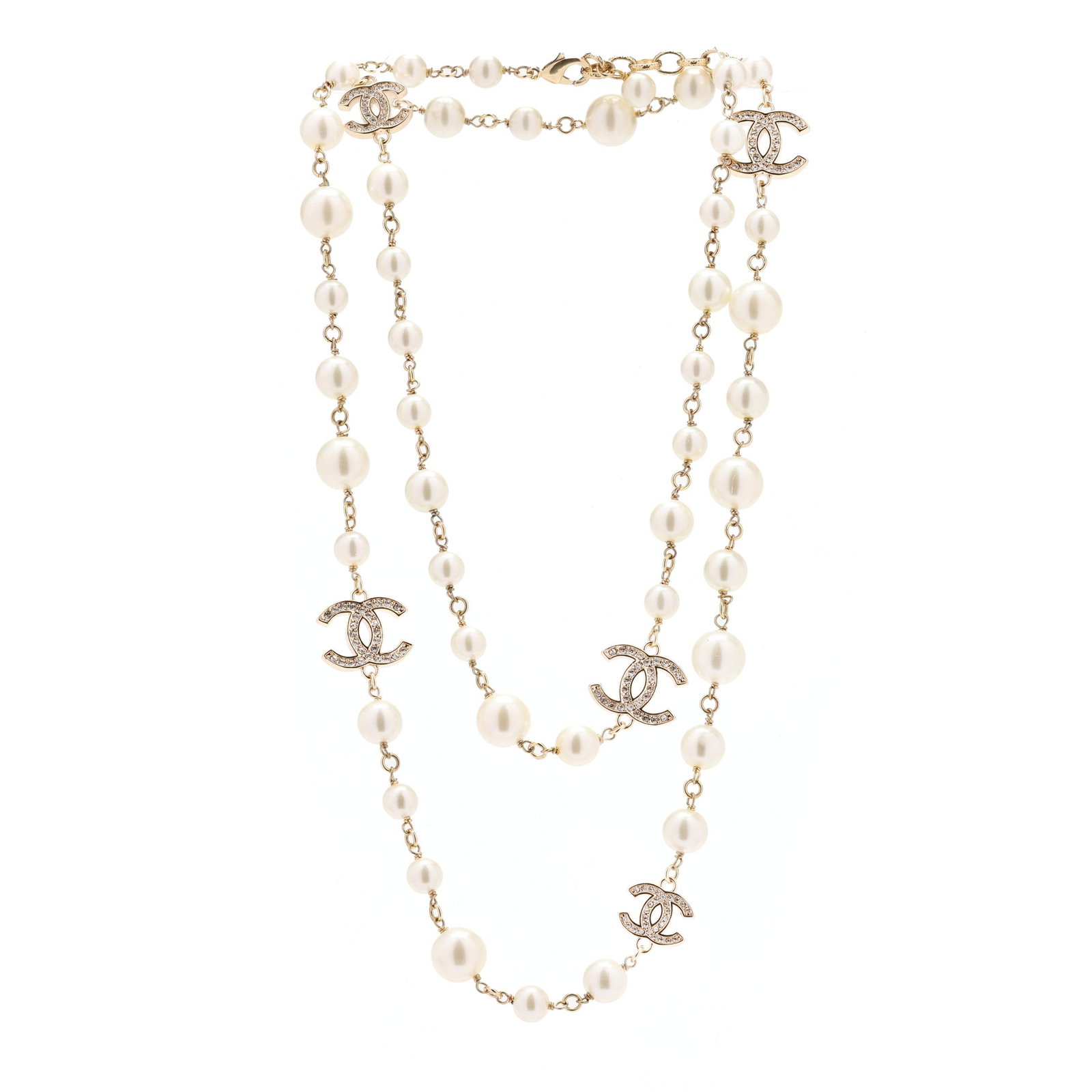Faux Pearl and CC Logo Station Necklace, Chanel (1 of 5)