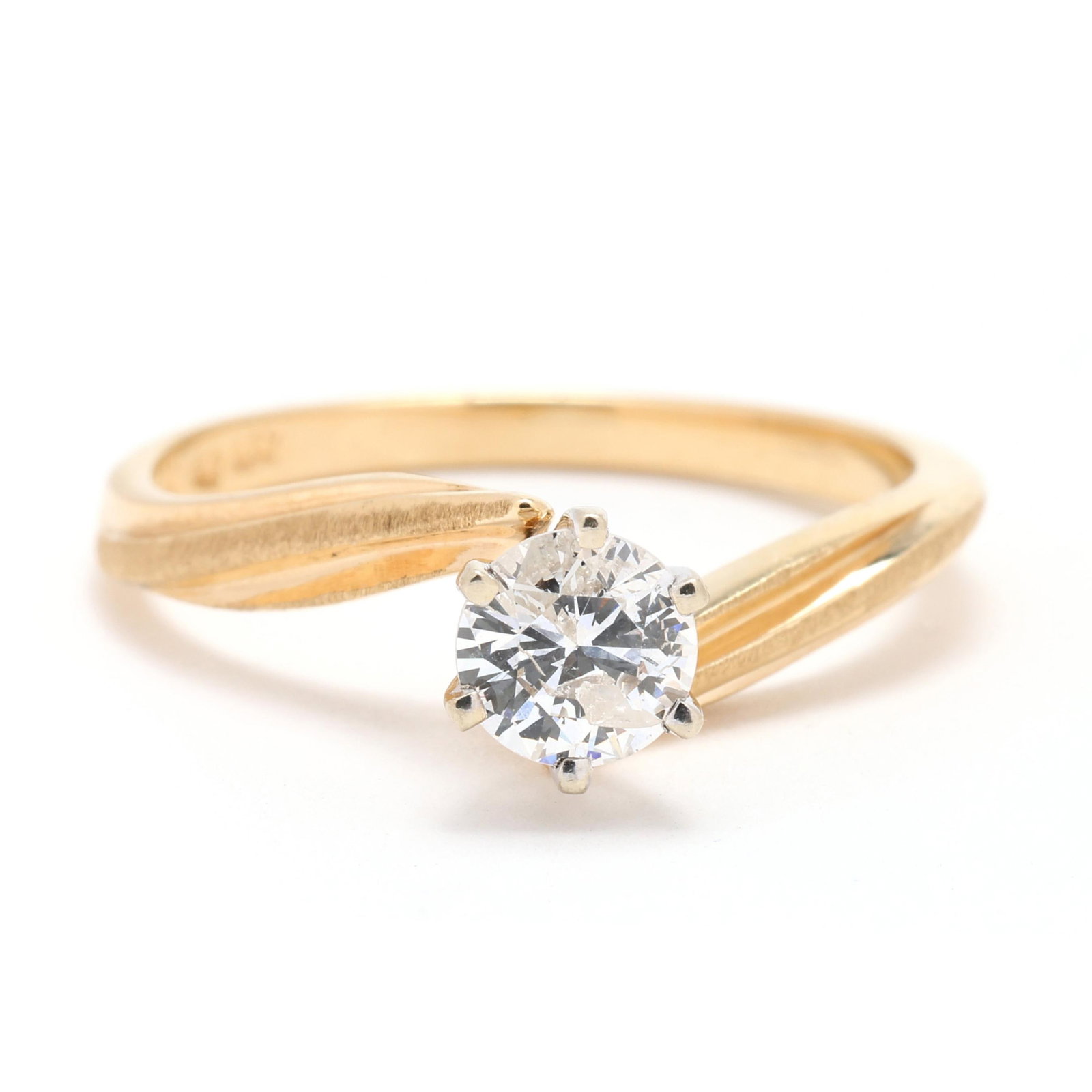 Gold and Diamond Solitaire Ring (1 of 6)