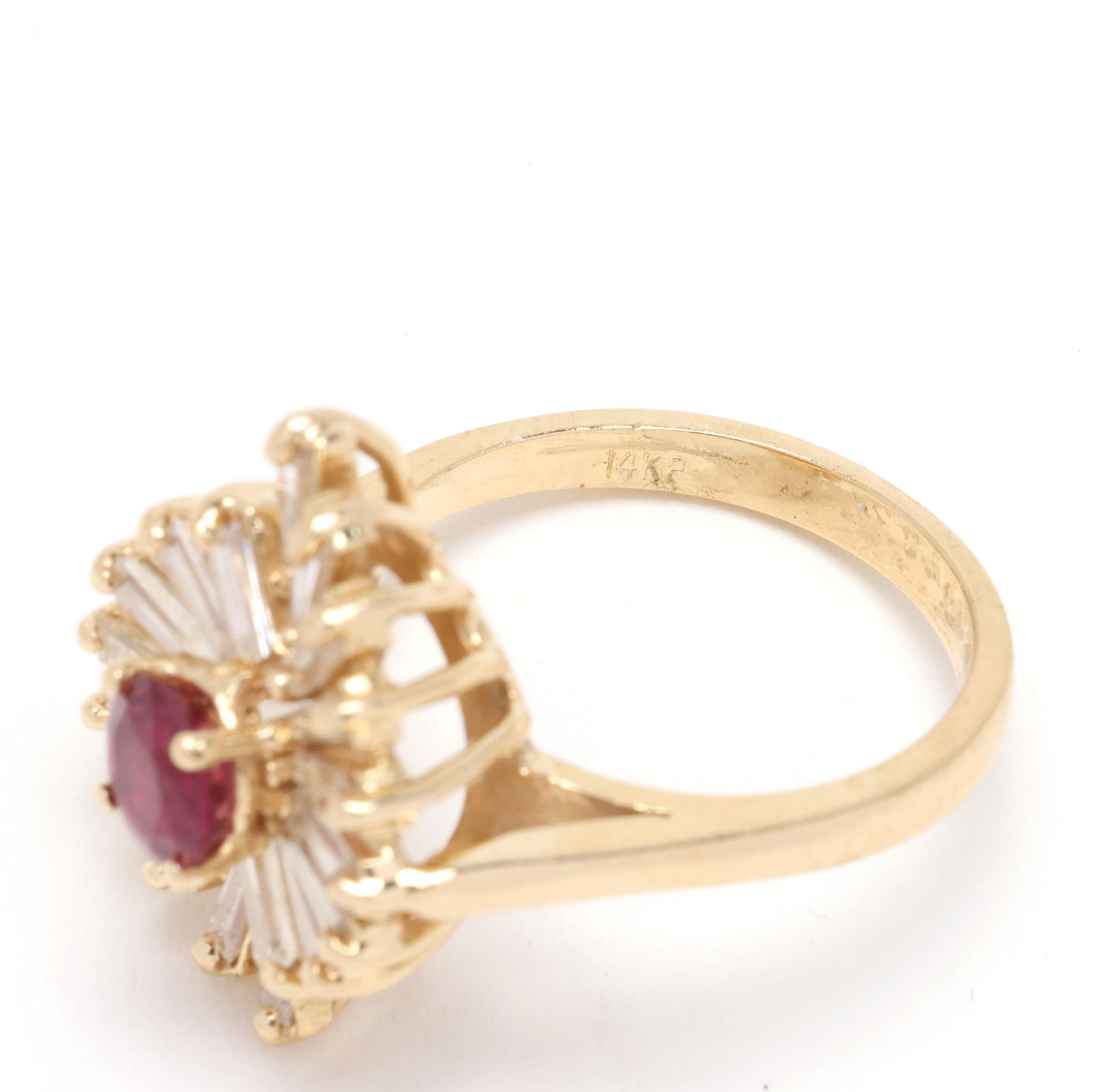 Gold, Ruby, and Diamond Cocktail Ring - 5