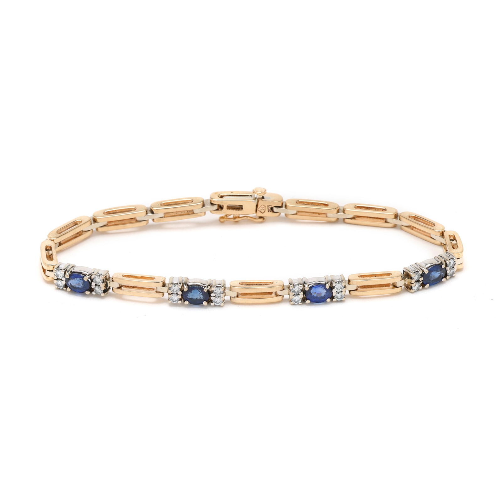 Bi-Color Gold and Sapphire Bracelet (1 of 3)