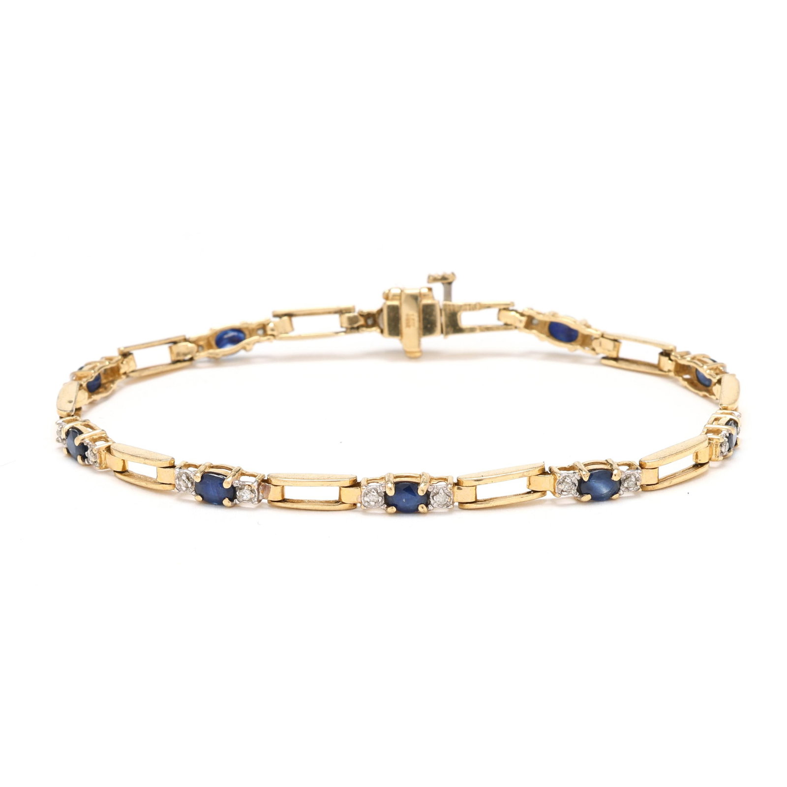 Gold, Sapphire, and Diamond Bracelet (1 of 6)