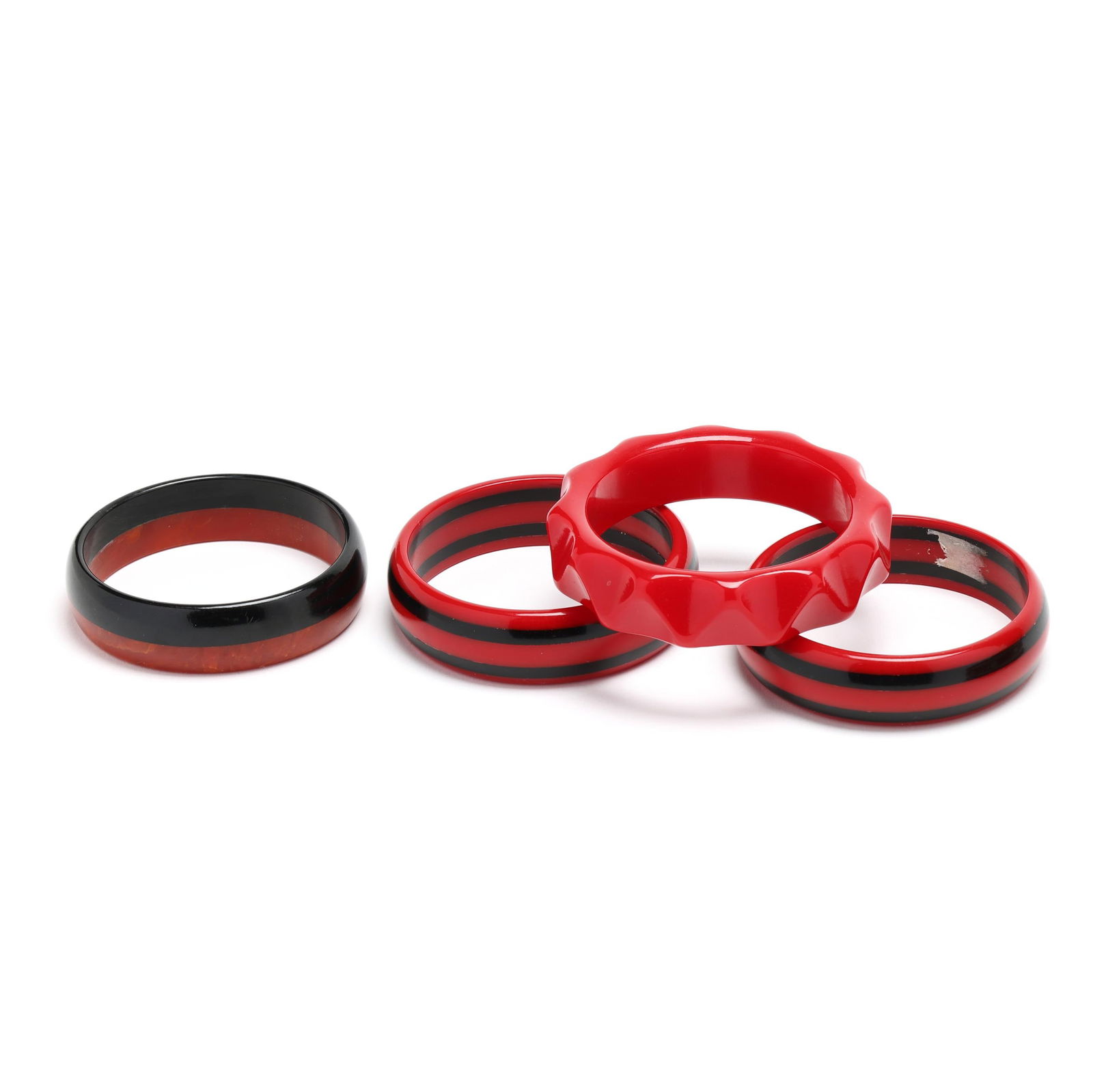 Group of Ten Bakelite and Composition Bangle Bracelets - 4