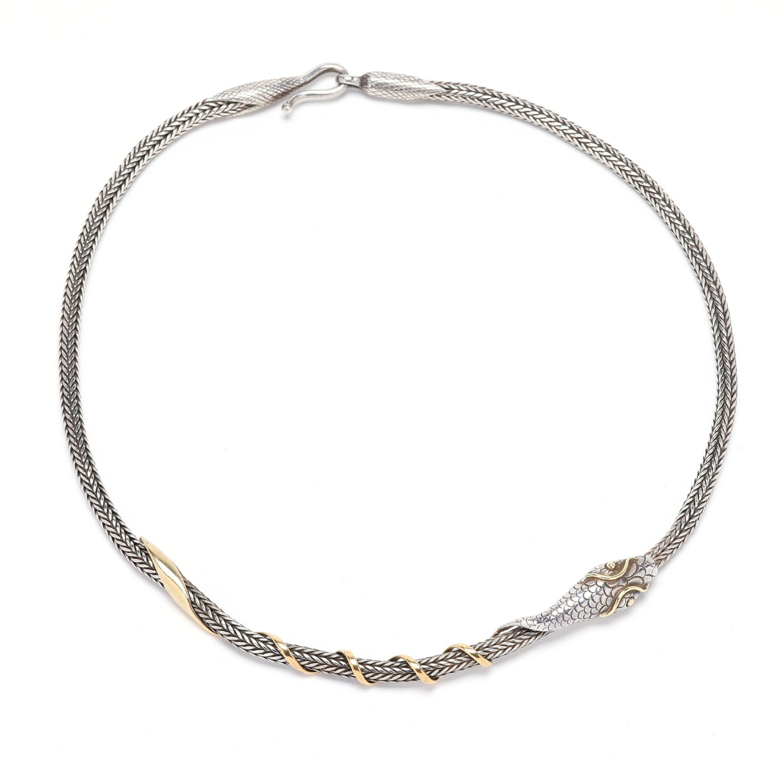 Silver and Gold Snake Motif Necklace, Penny Berton (1 of 4)