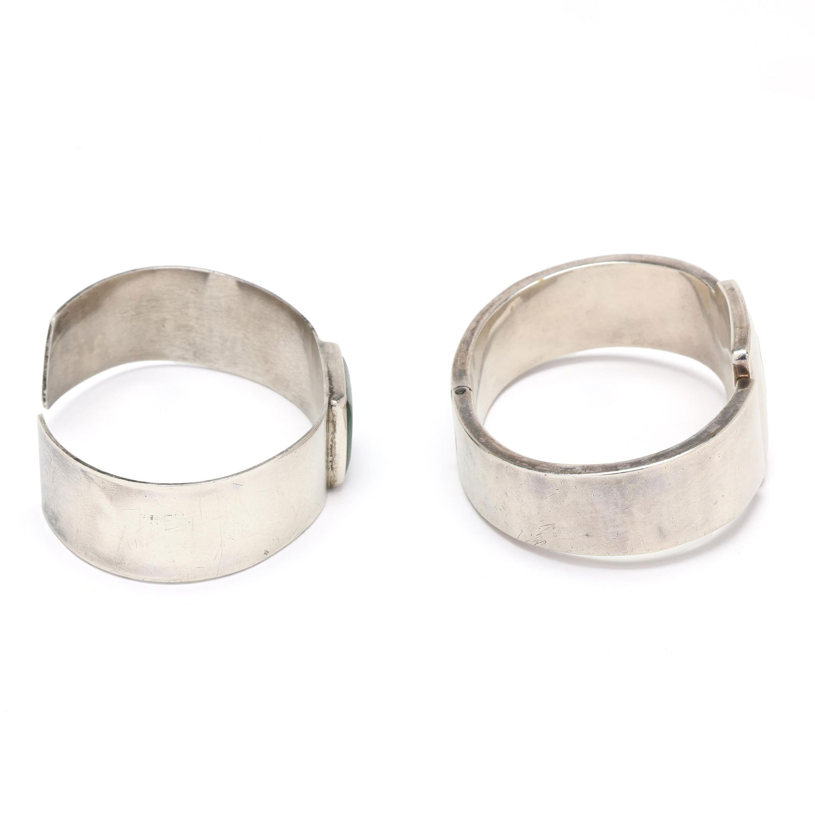 Two Silver and Hardstone Bangle Bracelets - 2