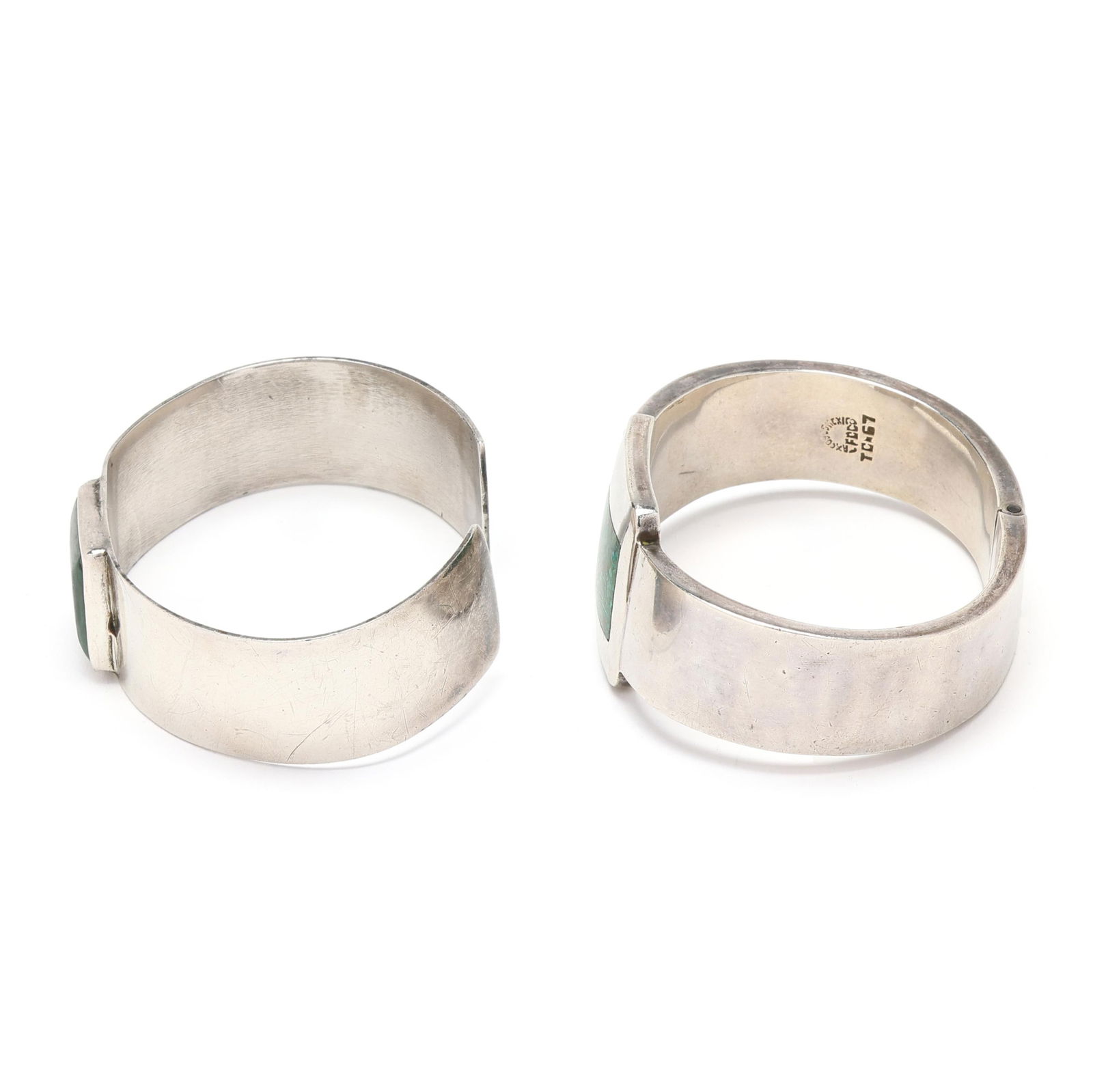 Two Silver and Hardstone Bangle Bracelets - 4