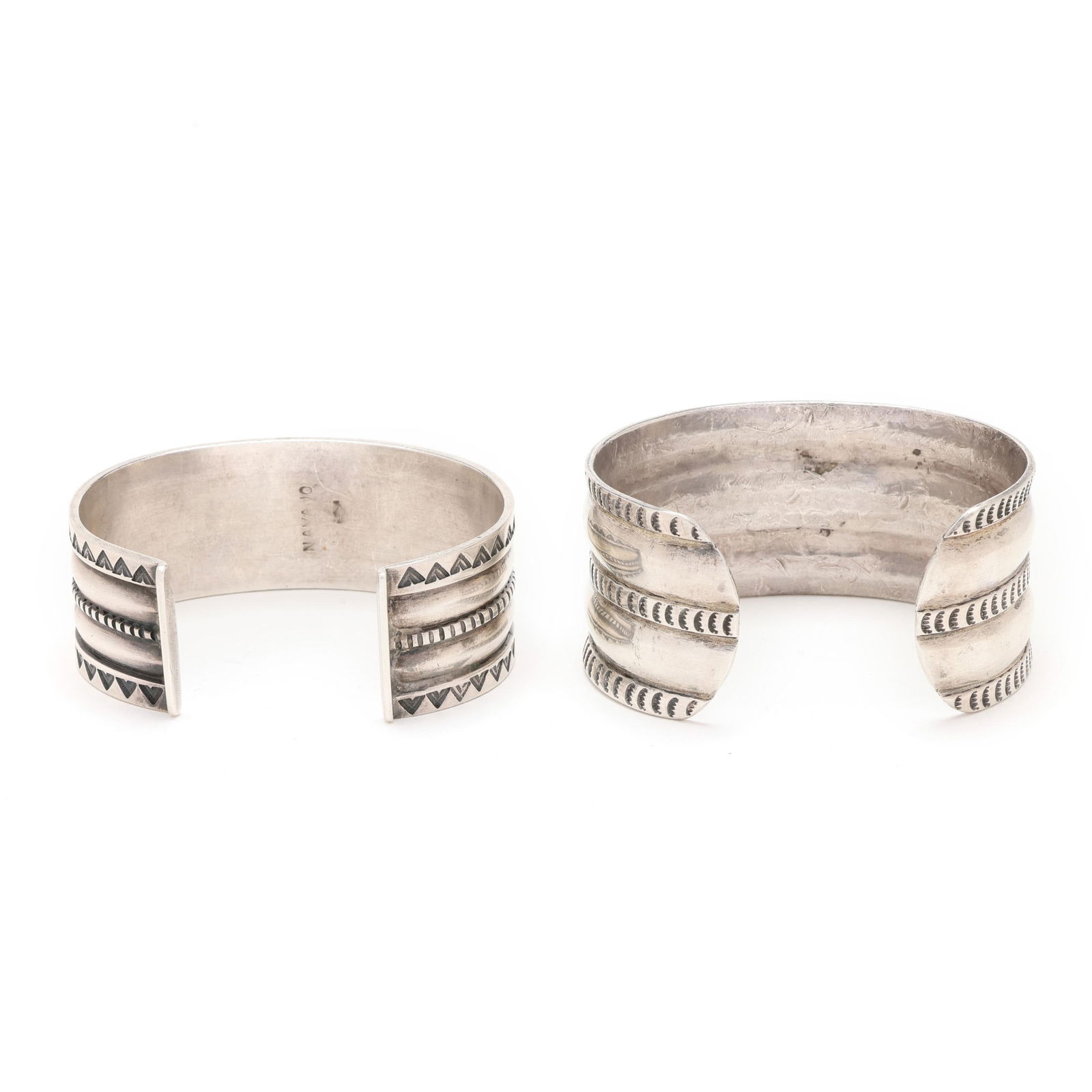 Two Navajo Silver Cuff Bracelets - 3