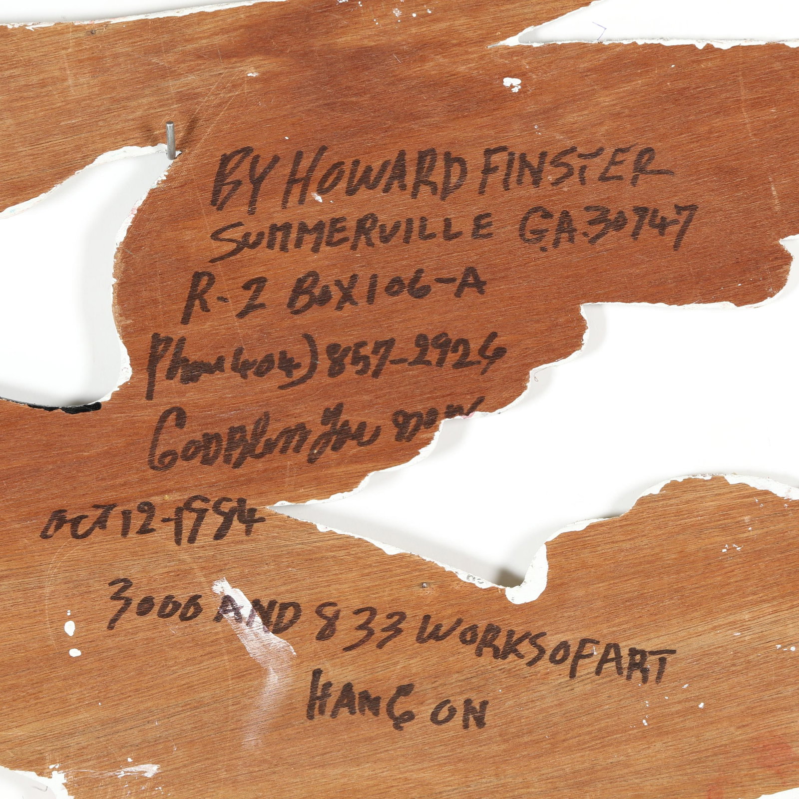 Howard Finster (AL/GA, 1916-2001), Folk Art Angel Cutout - 5