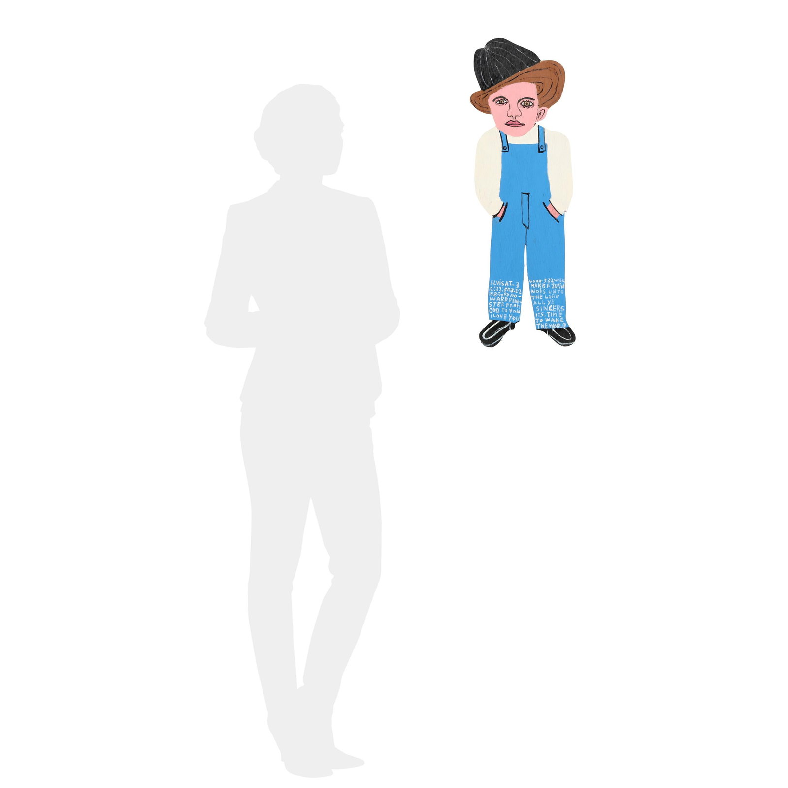 Howard Finster (AL/GA, 1916-2001), Elvis Presley Folk Art Cutout - 2