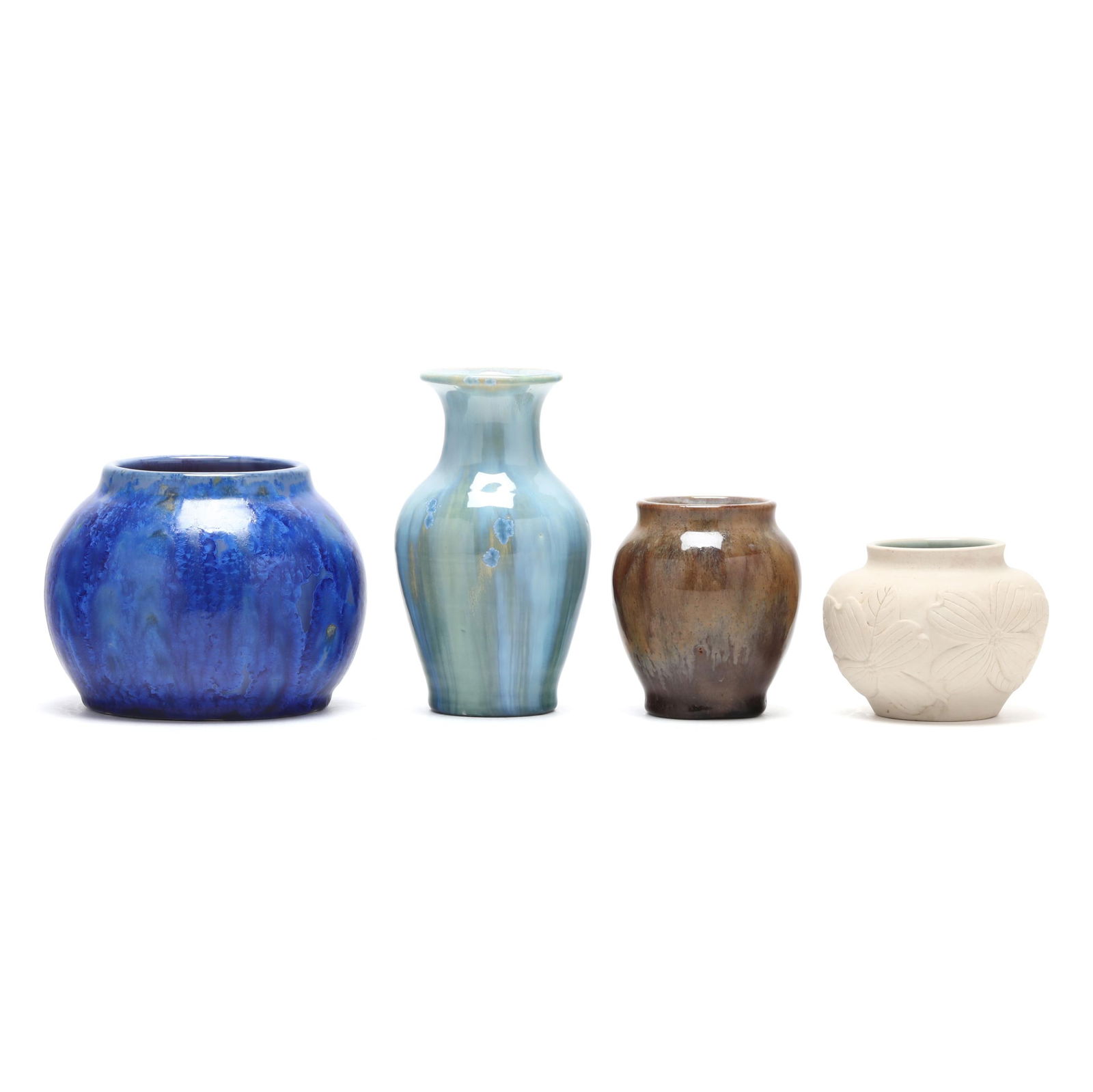 Pisgah Forest Pottery (NC, 1921-1962), Four Glazed Pottery Vases (1 of 10)
