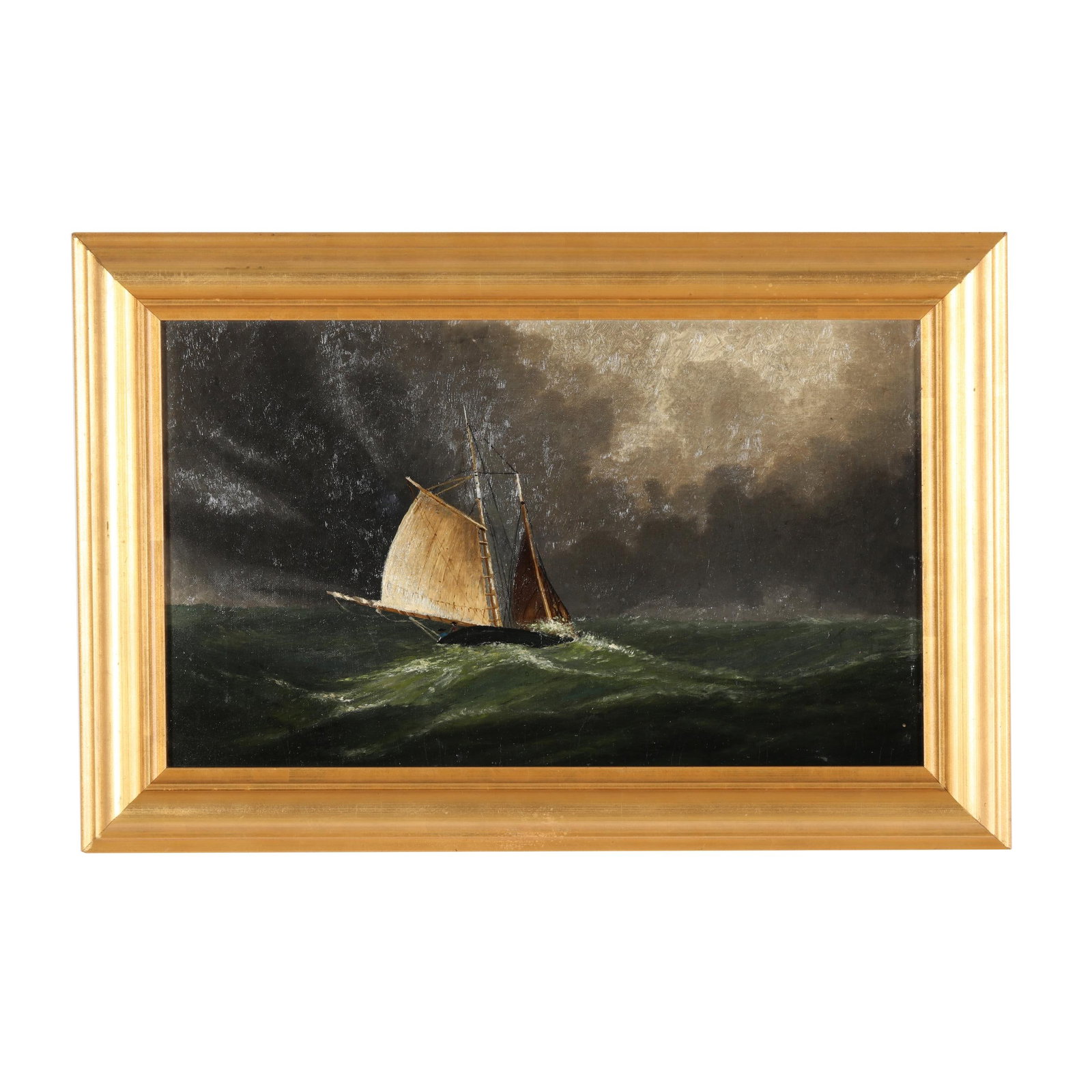 American School (Late 19th Century), Nocturnal Seascape with Sailing Ship (1 of 4)