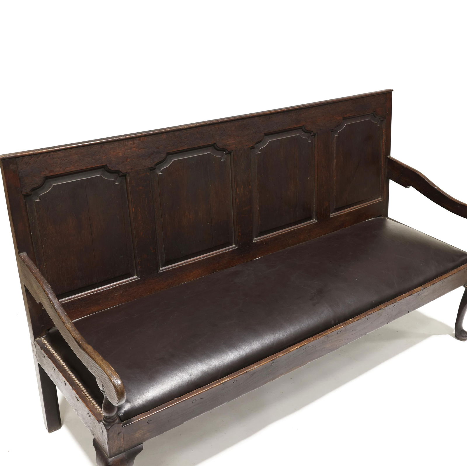 Queen Anne Oak Settle - 2