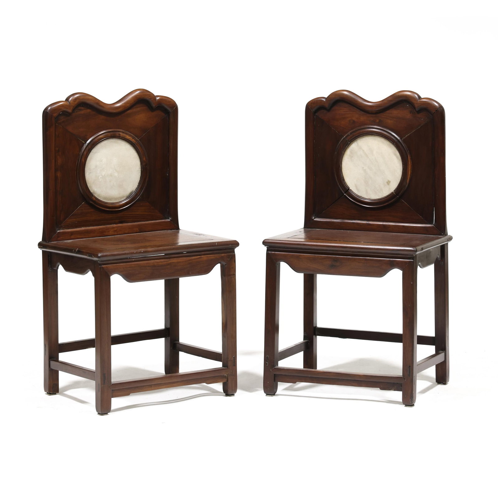 Pair of Chinese Hardwood Chairs with Marble Dreamstone Inset Backs (1 of 8)
