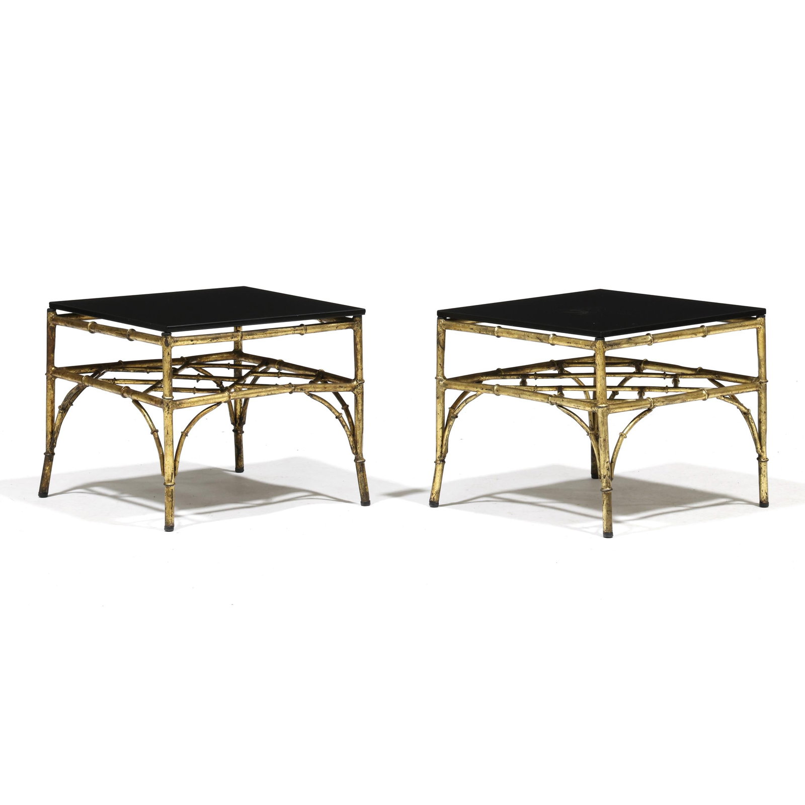 Pair of Hollywood Regency Style Gilt Faux Bamboo Side Tables (1 of 6)