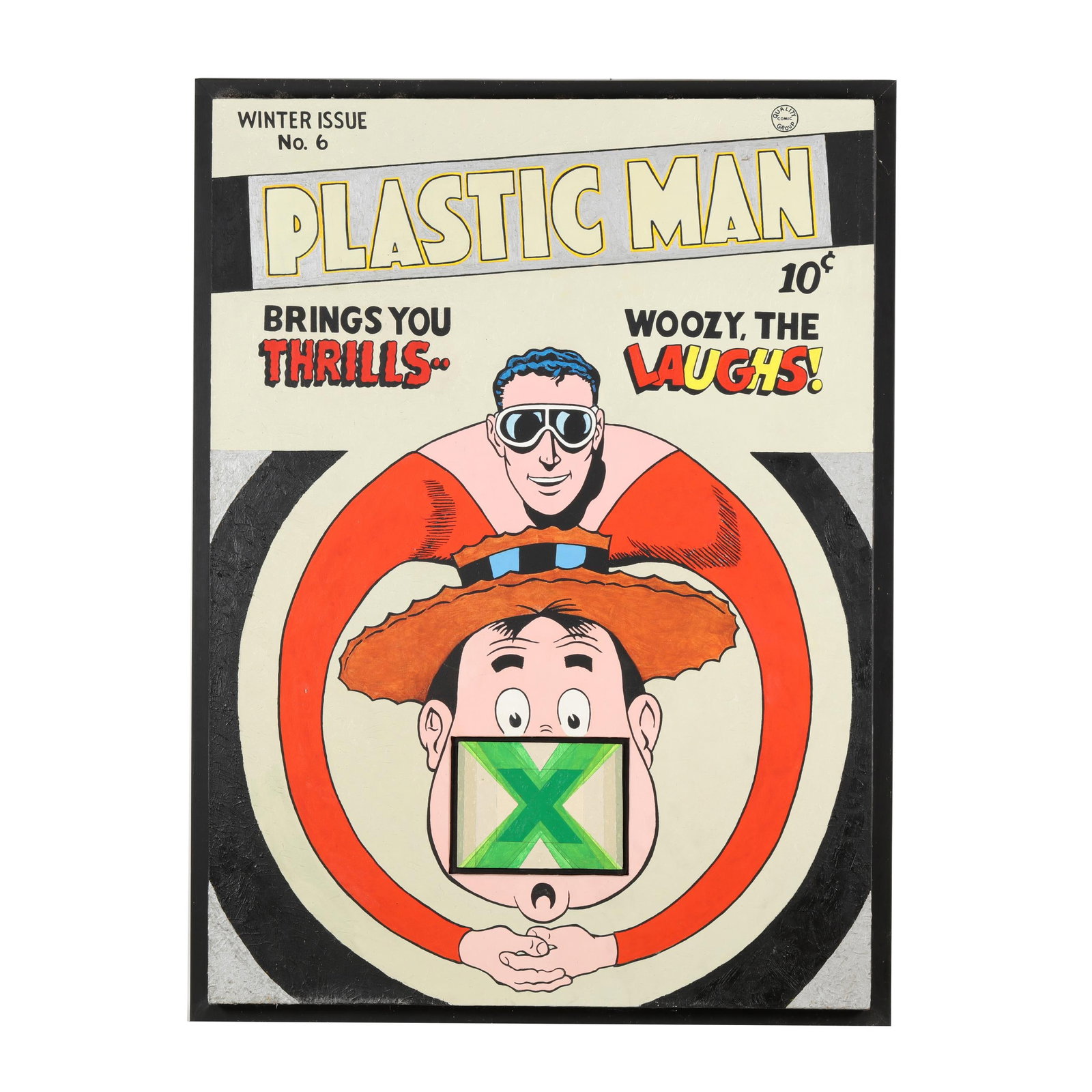 Bernard Murray Martin (American, 1935-2021), Plastic Man: Bernard Murray Martin (American, 1935-2021), Plastic Manacrylic and oil on constructed canvas and panel, 2007-2008, signed and inscribed to the verso, framed. Stretcher size 62 1/2 x 46 in.; Frame dim
