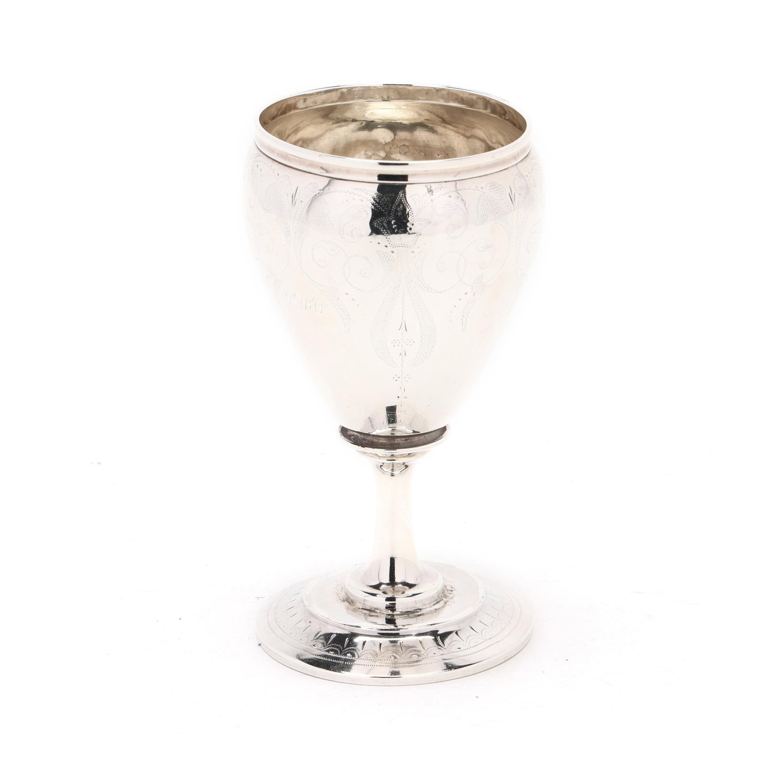 Antique American Coin Silver Goblet - 3