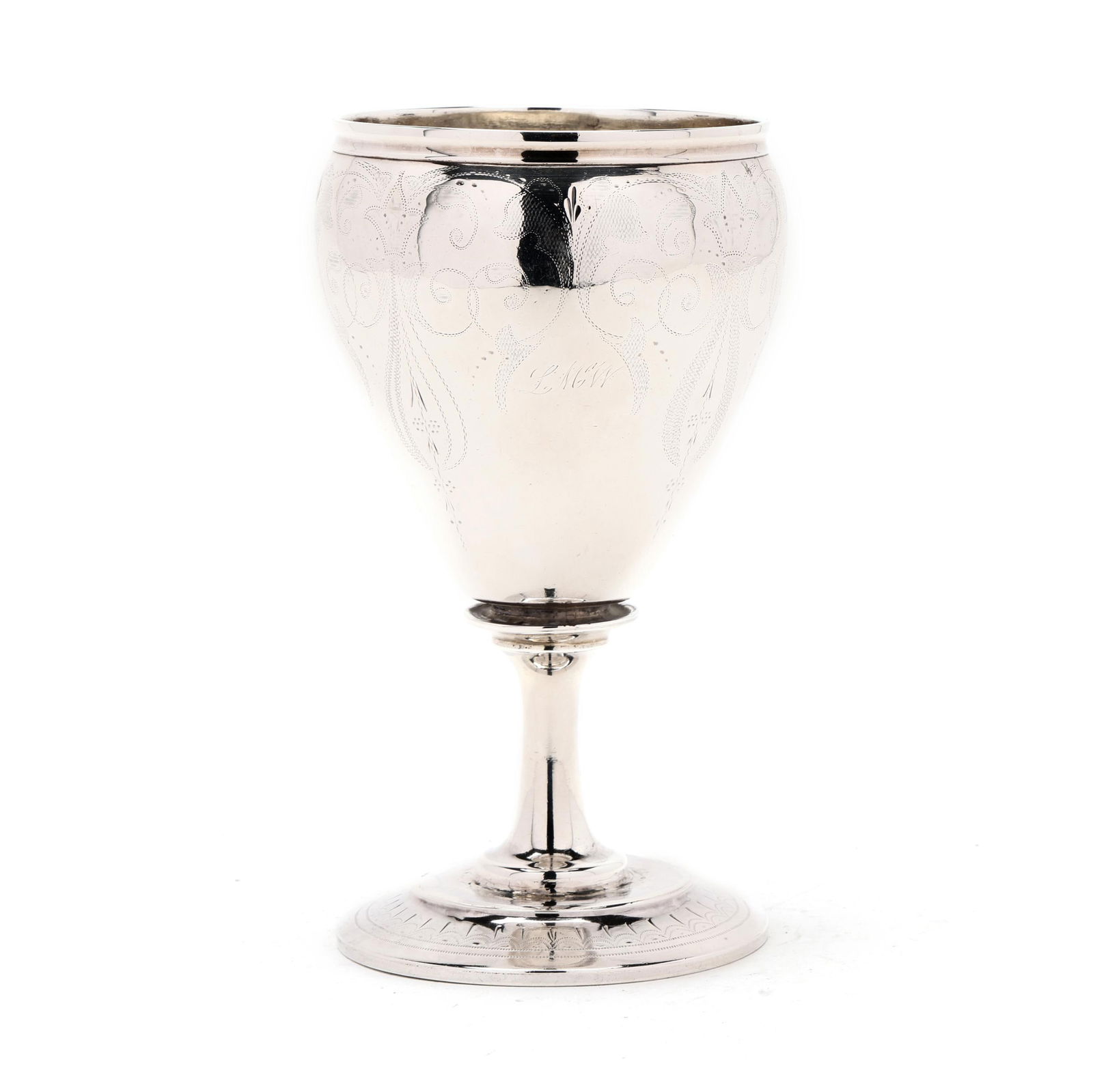 Antique American Coin Silver Goblet - 7