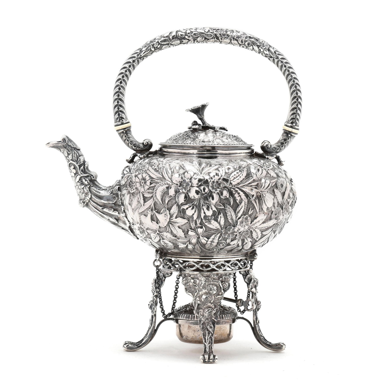 S. Kirk & Son Repousse Sterling Silver Spirit Kettle (1 of 11)