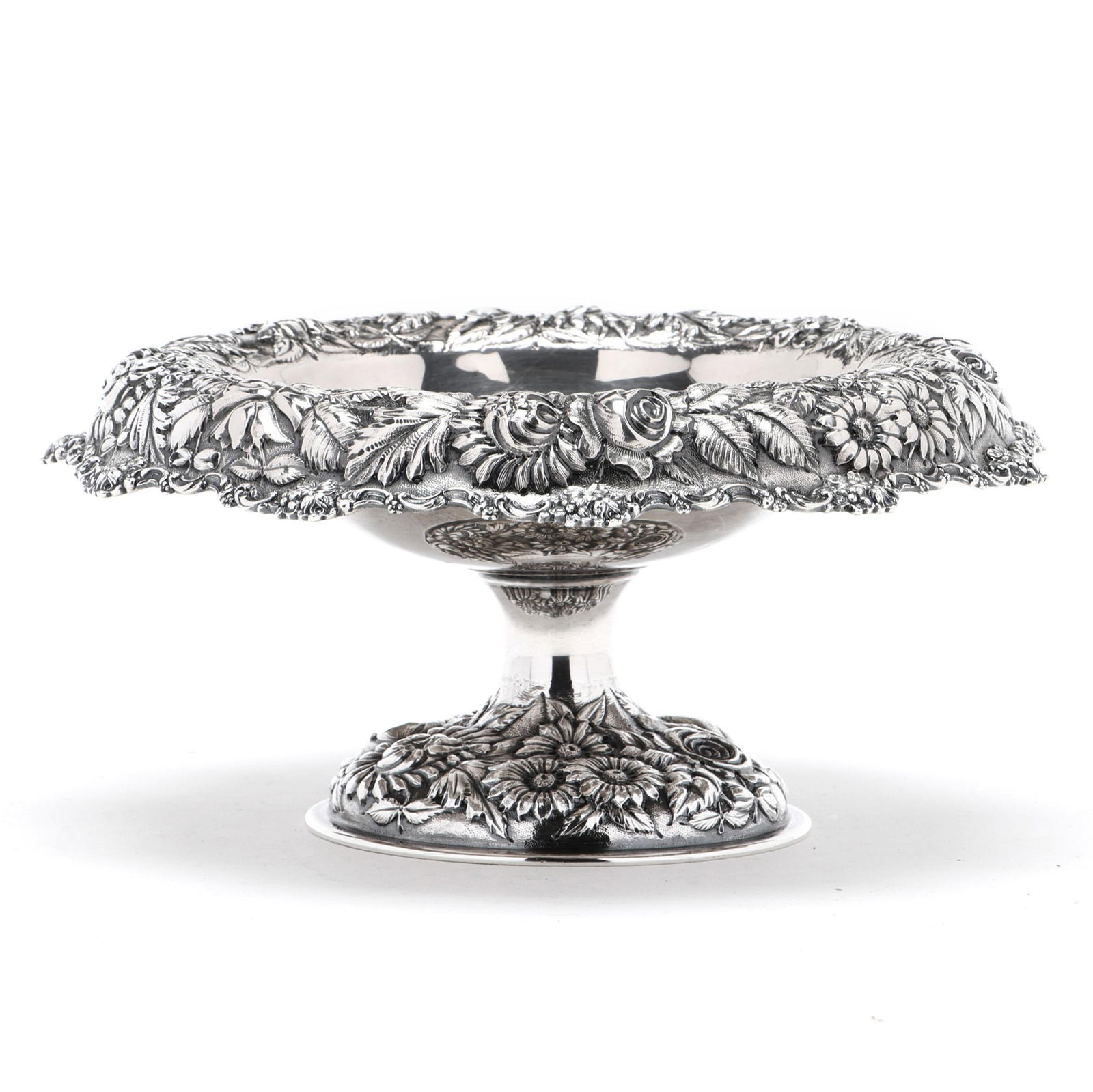 Stieff Repousse Sterling Silver Pedestal Bowl (1 of 7)