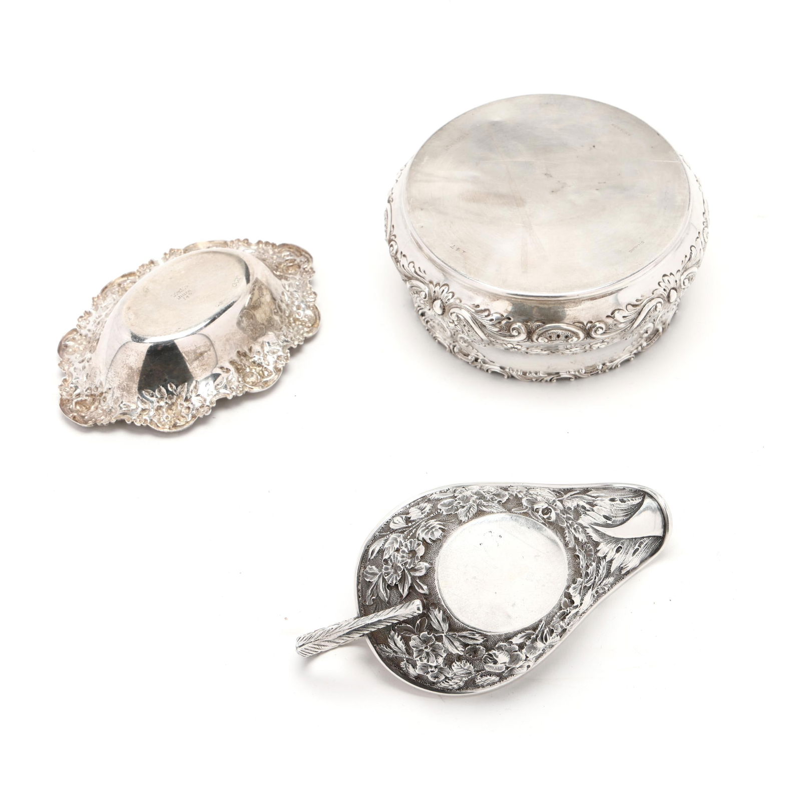 Three Repousse Sterling Silver Serving Items - 5