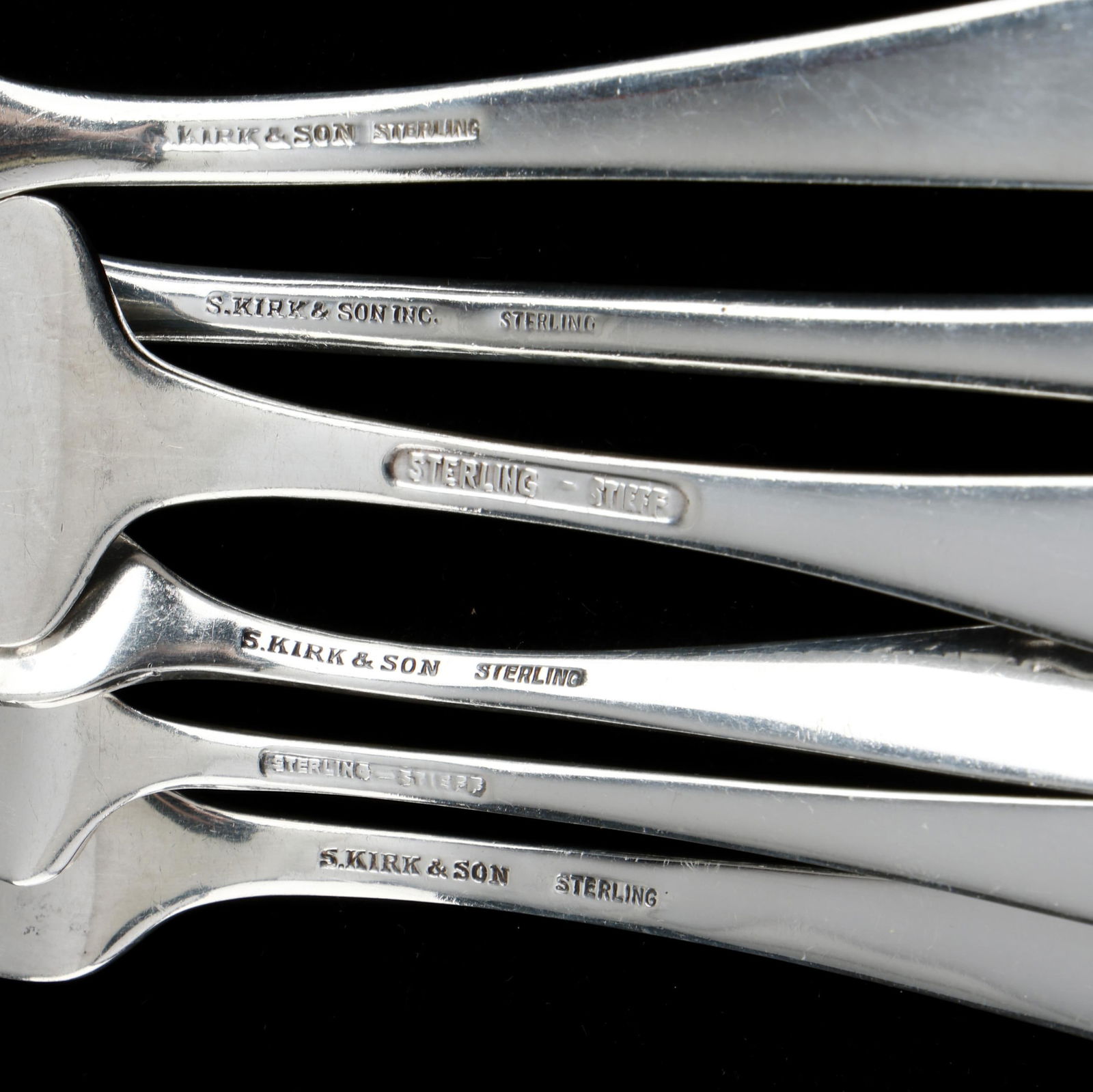 Six Repousse Sterling Silver Flatware Servers - 3