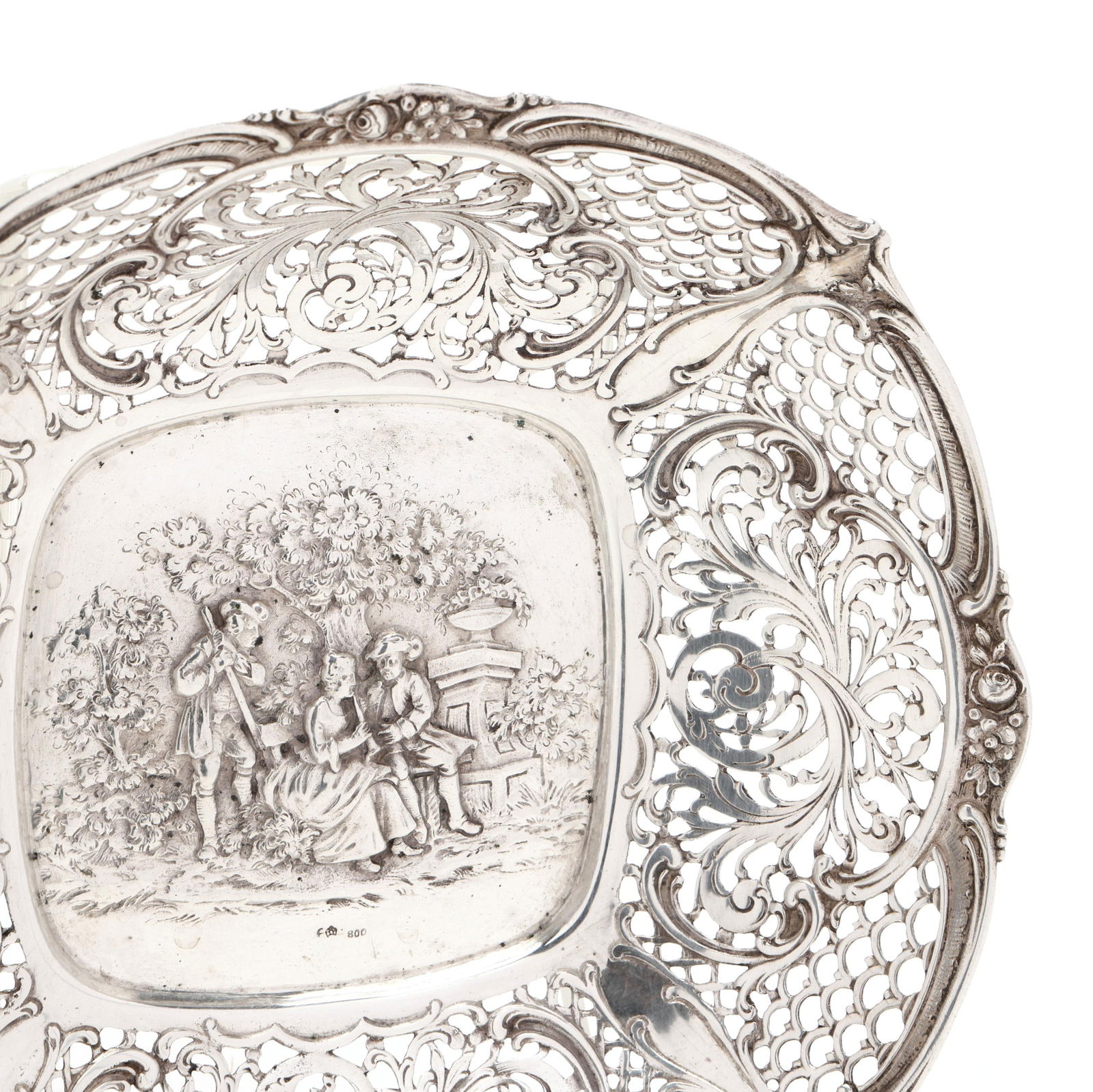 German Silver Repousse Basket - 2