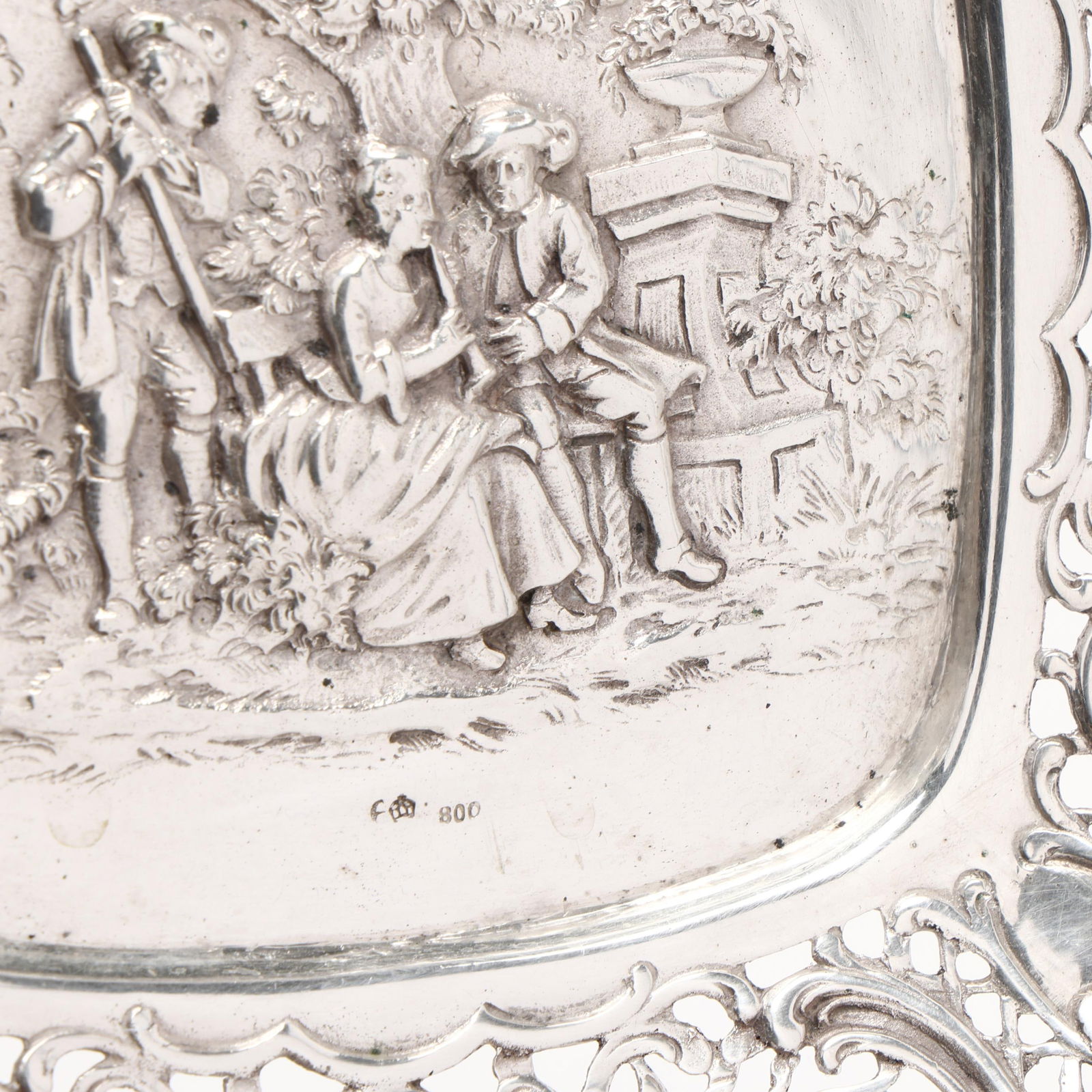 German Silver Repousse Basket - 3