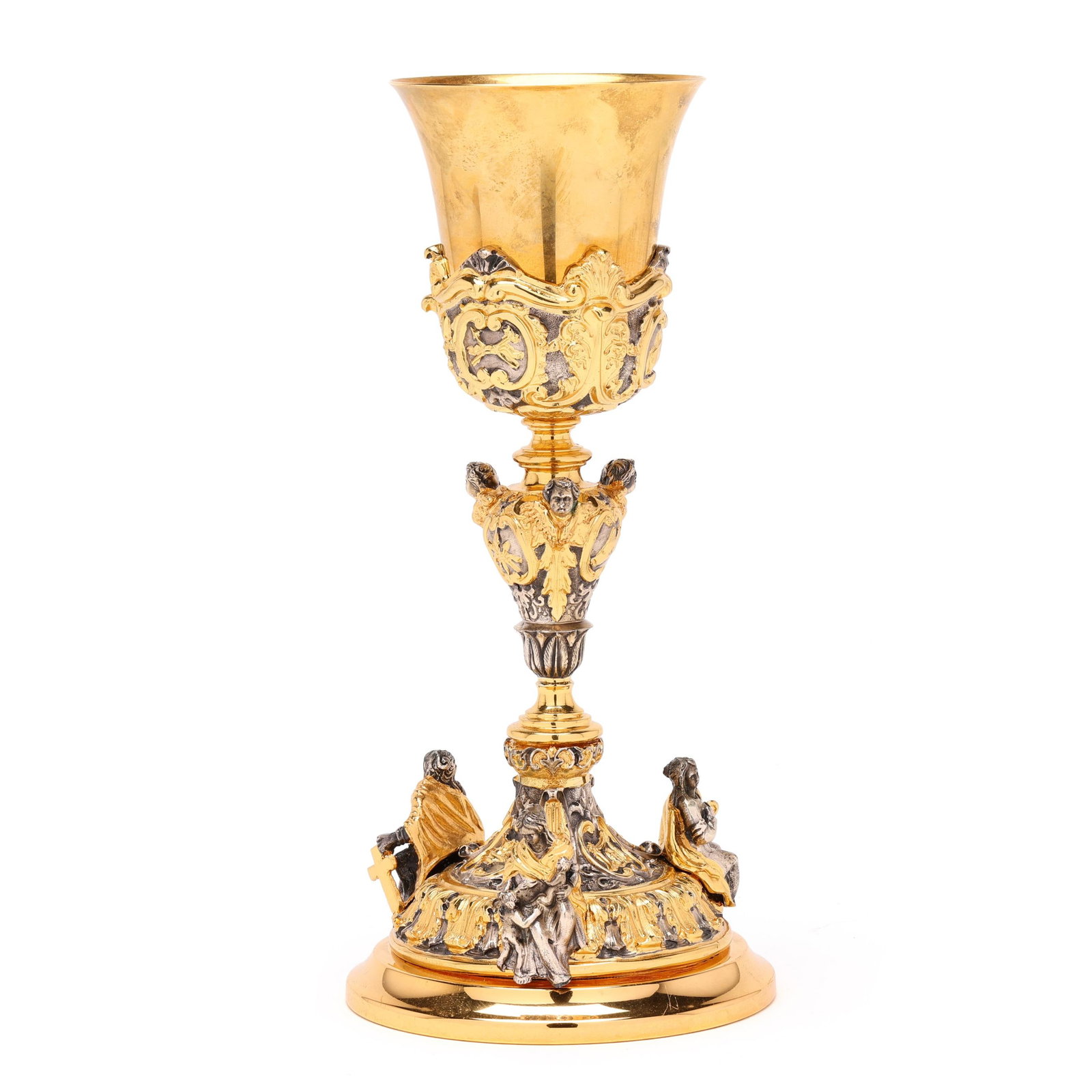 Baroque Style .800 Silver-Gilt Chalice (1 of 8)
