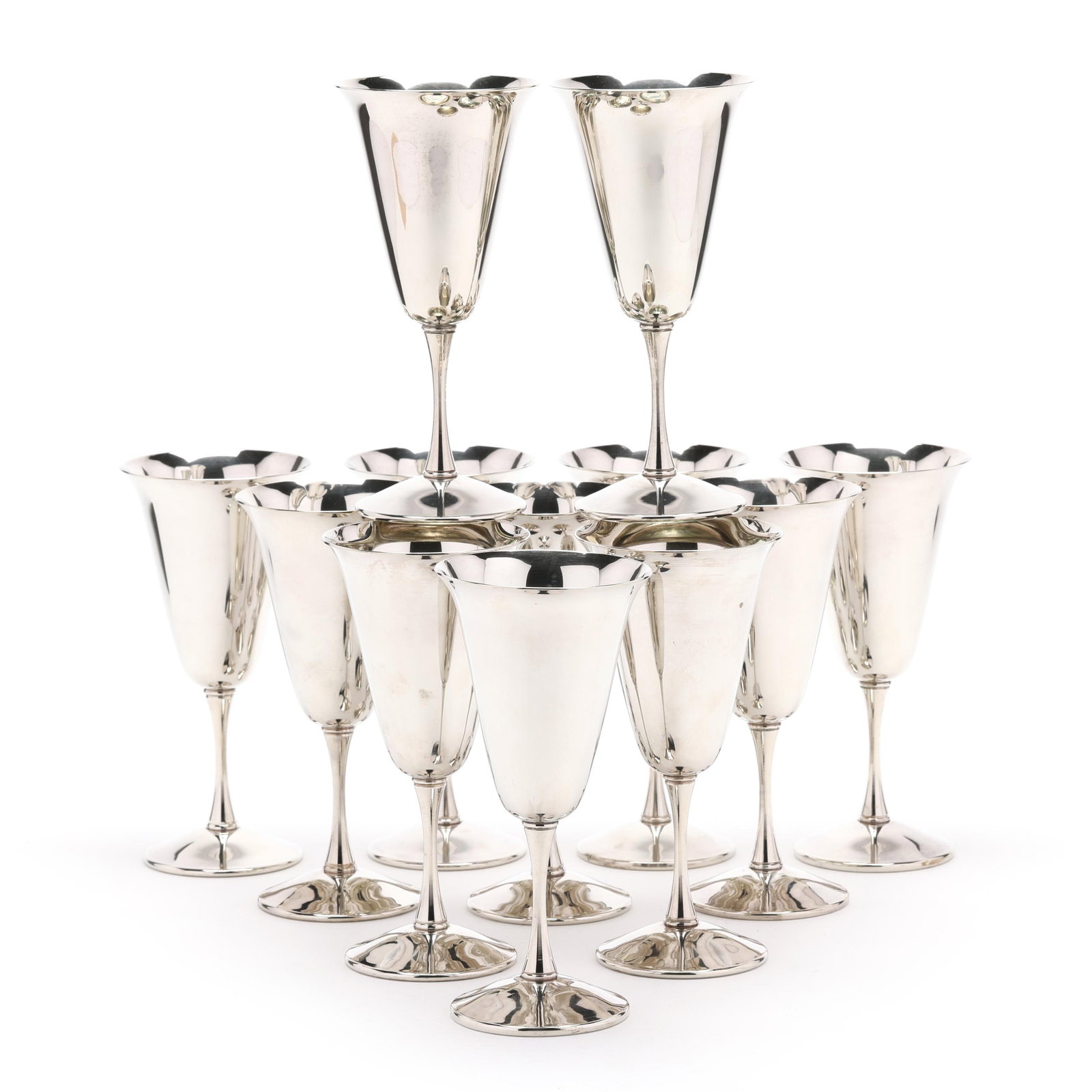 Set of Twelve Silver-Plated Water Goblets (1 of 5)