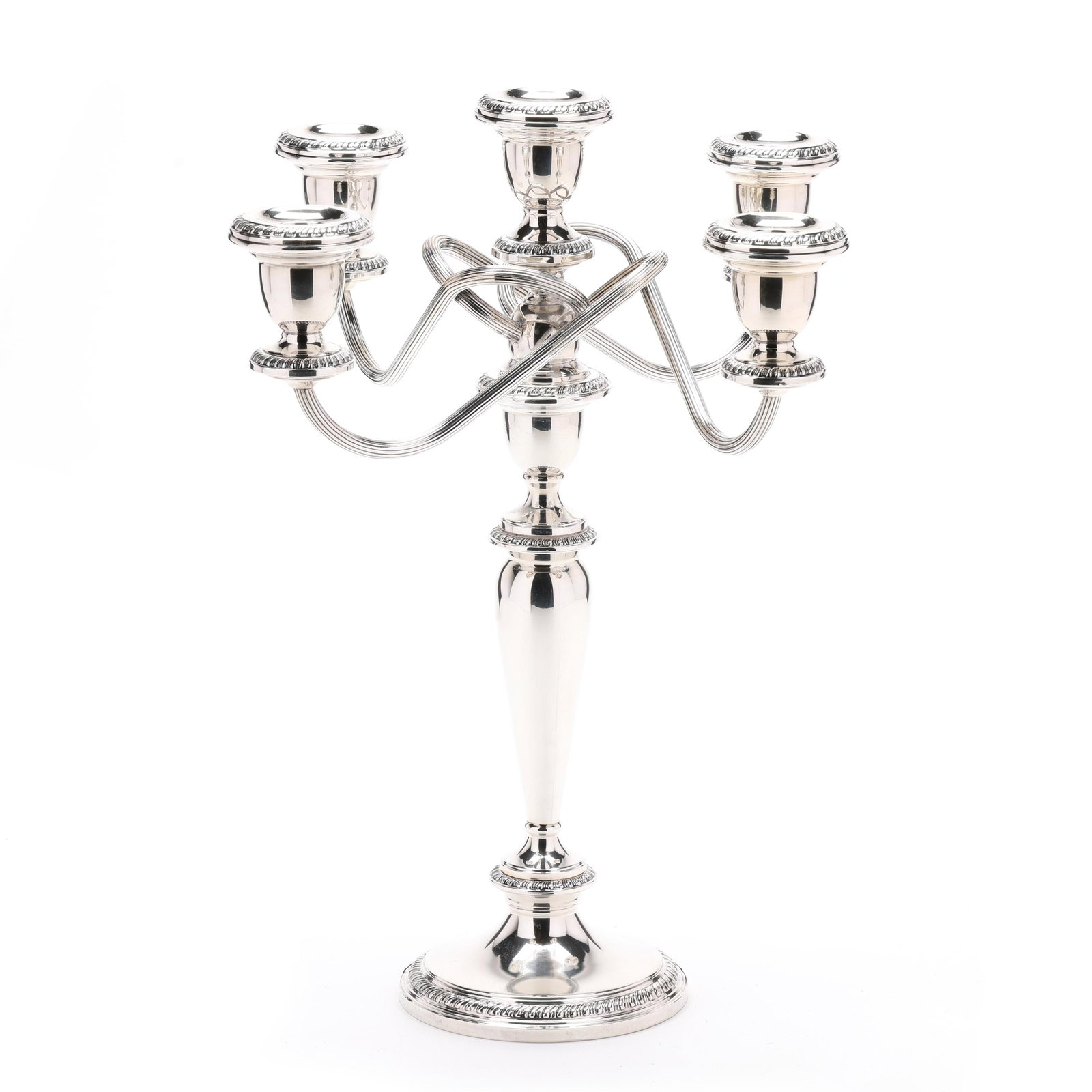 Large Sterling Silver Five-Light Candelabra by Poole (1 of 5)