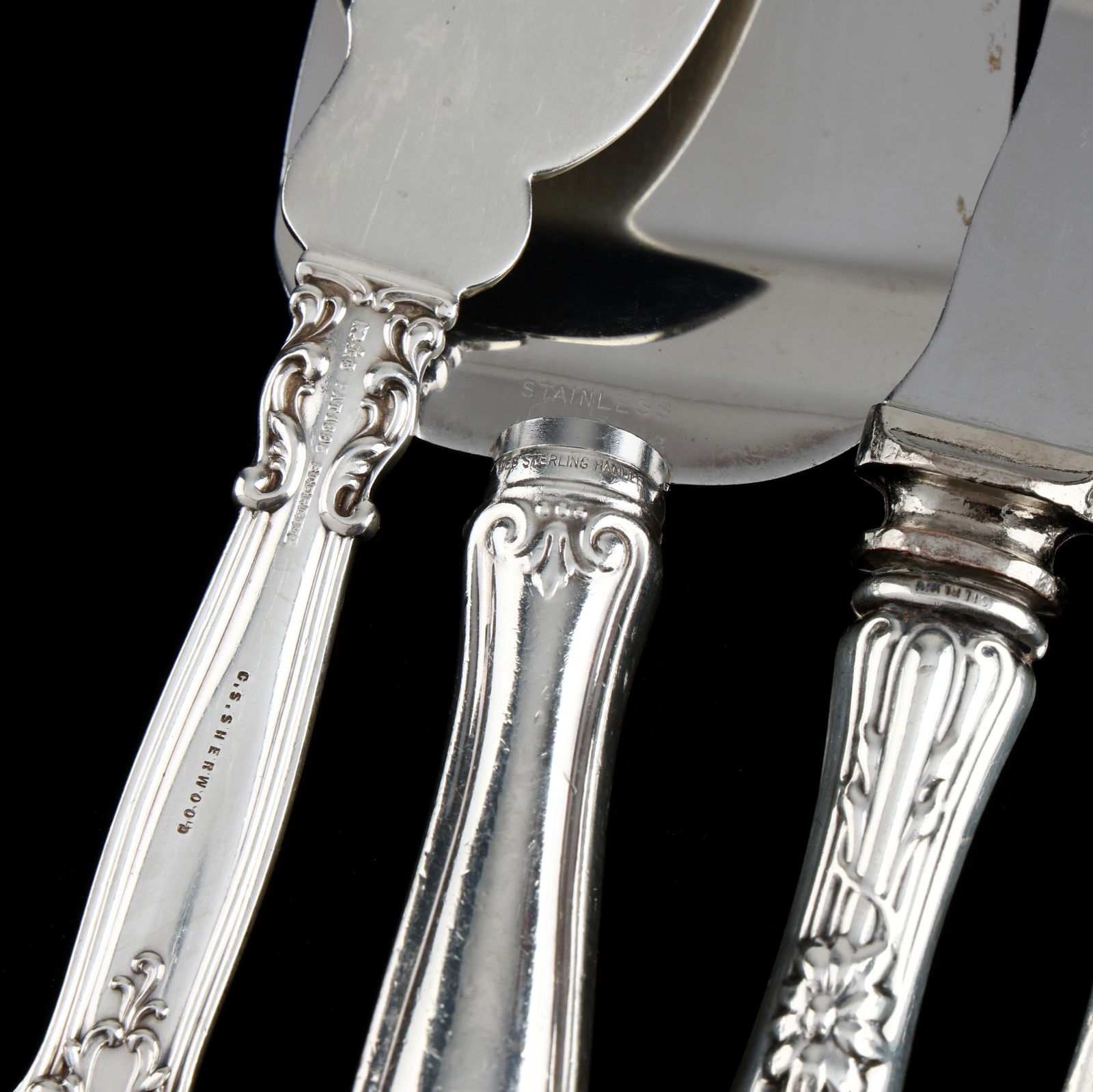 Four Sterling Silver Flatware Servers - 4