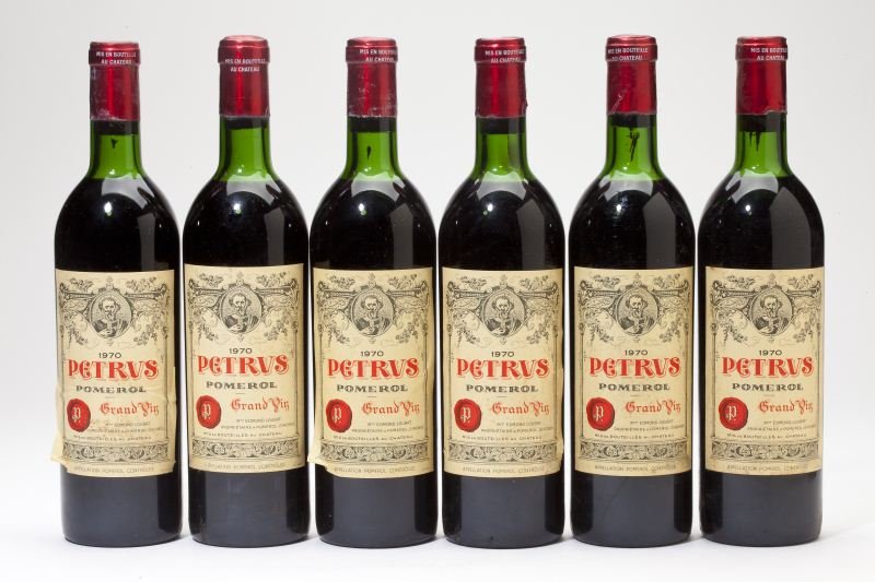 Chateau Petrus: Chateau Petrus 1970 6 bottles Pomerol 6hs, 2sll, 3scc