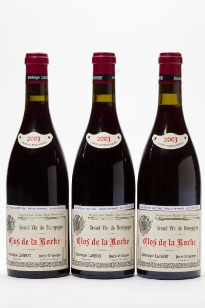 Clos de la Roche: Clos de la Roche 2003 3 bottles Dominique Laurent 1.5cm or better