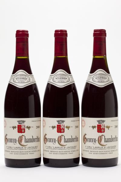 Gevrey Chambertin: Gevrey Chambertin 2001 3 bottles Lavaux St. Jacques, Armand Rousseau 0.5cm or better