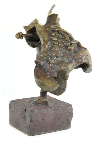 Larry Fink (TX), "DownWard Fall": Larry Fink (TX), "DownWard Fall" bronze and steel sculpture on plinth 10 x 6 x 6 in. Collection of Mary Anne Keel Jenkins, Raleigh, NC 2719 Gallery, Dallas, TX