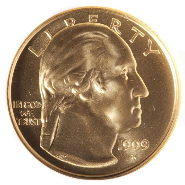 1999-W Washington $5 Gold, NGC MS 70: 1999-W Washington $5 Gold, NGC MS 70The Estate of Bobbie Hoffman of Pittsburg, PA and Winston-Salem, NC