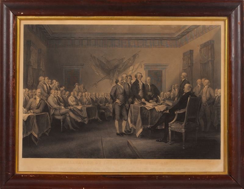 W. L. Ormsby's "Declaration of Independence": W. L. Ormsby's "Declaration of Independence" 19th century, self-published by W. L. Ormsby, after John Trumbull's celebrated painting, a numbered silhouette key in the lower margin identifies all of th