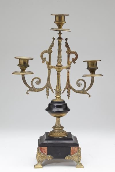 Three Piece French Mantel Clock Garniture Set - 7