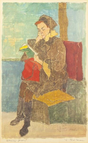 Joseph Solman (NY, 1909-2008), Subway Portrait: Joseph Solman (NY, 1909-2008), Subway Portraitcolor screenprint, artist's proof, pencil signed along lower margin, monogrammed and dated 1965 in the plate, presented in the original frame under glass.