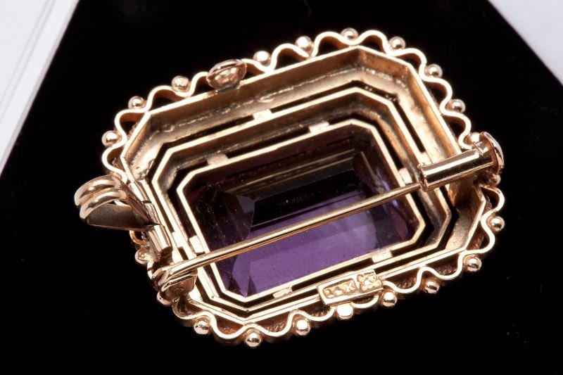 Amethyst Brooch/Pendant and Briolette Pendant - 2