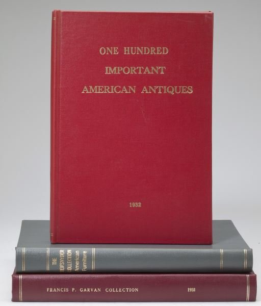 Three American Antique Furniture Auction Catalogs: Three American Antique Furniture Auction Catalogs important vintage sales, all with prices realized inscribed in the margins, to include: COLONIAL FURNITURE; THE SUPERB COLLECTION OF THE LATE HOWARD R