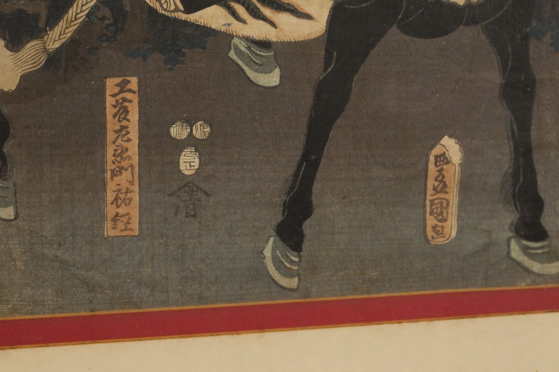 Four Japanese Samurai Woodblock Prints - 5