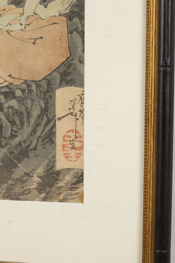 Four Japanese Samurai Woodblock Prints - 6