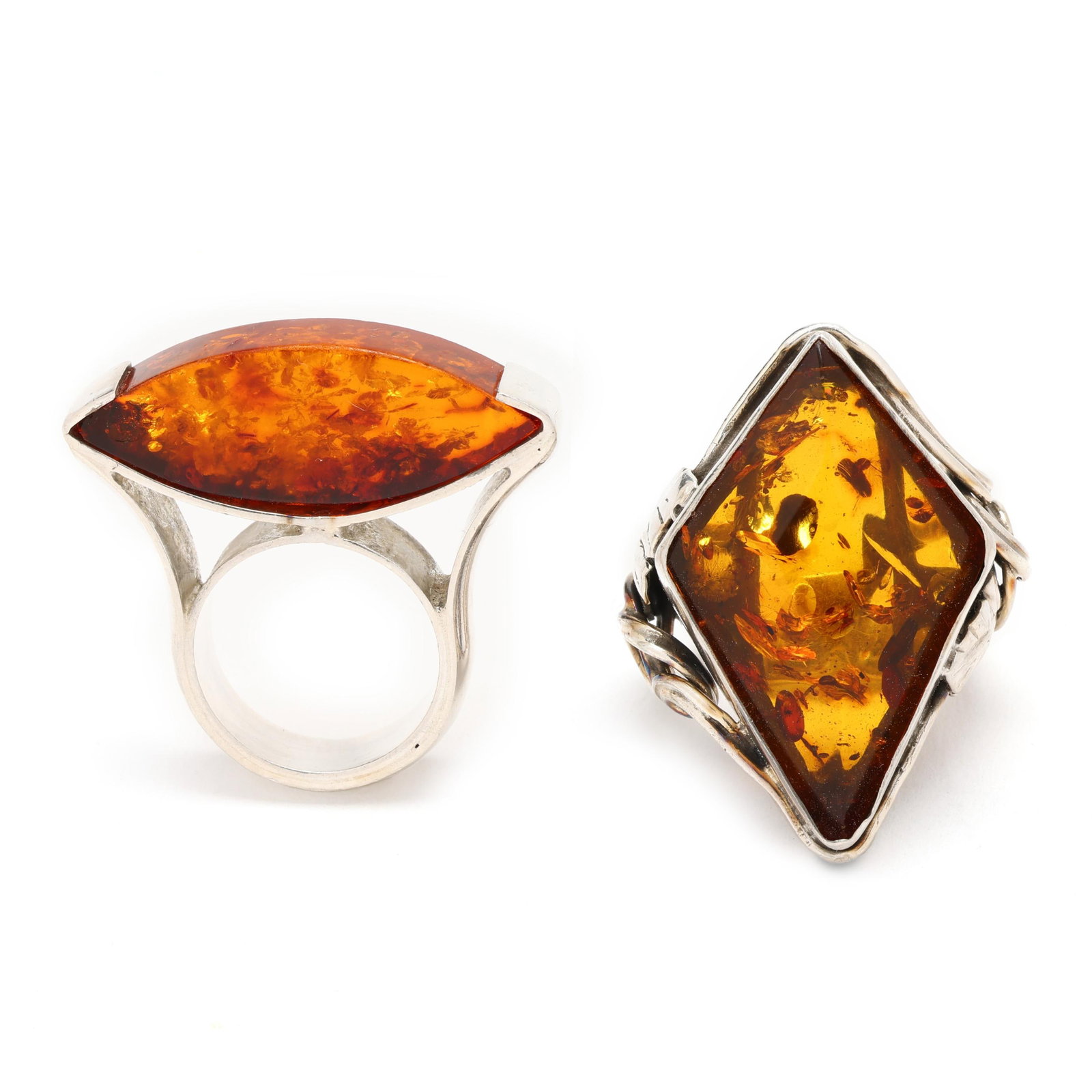 Two Silver and Amber Rings (1 of 8)