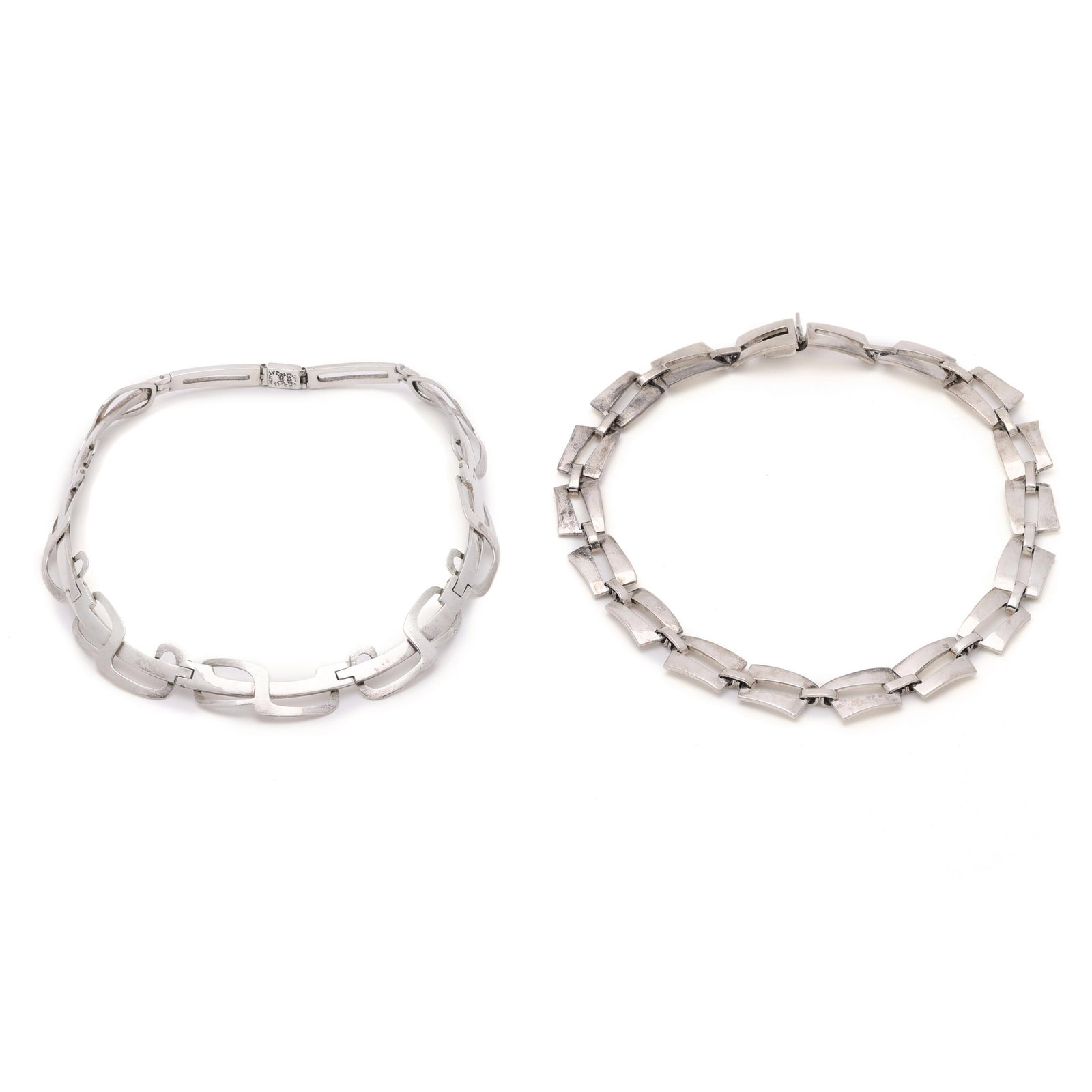 Two Silver Modernist Design Necklaces, Mexico (1 of 4)