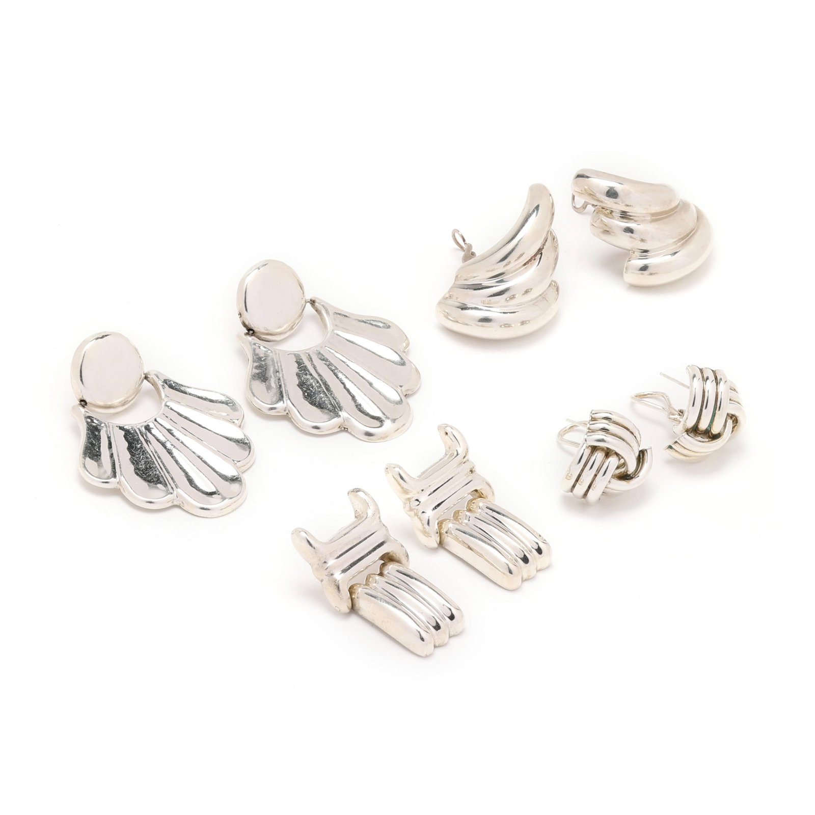 Four Pairs of Silver Earrings (1 of 8)