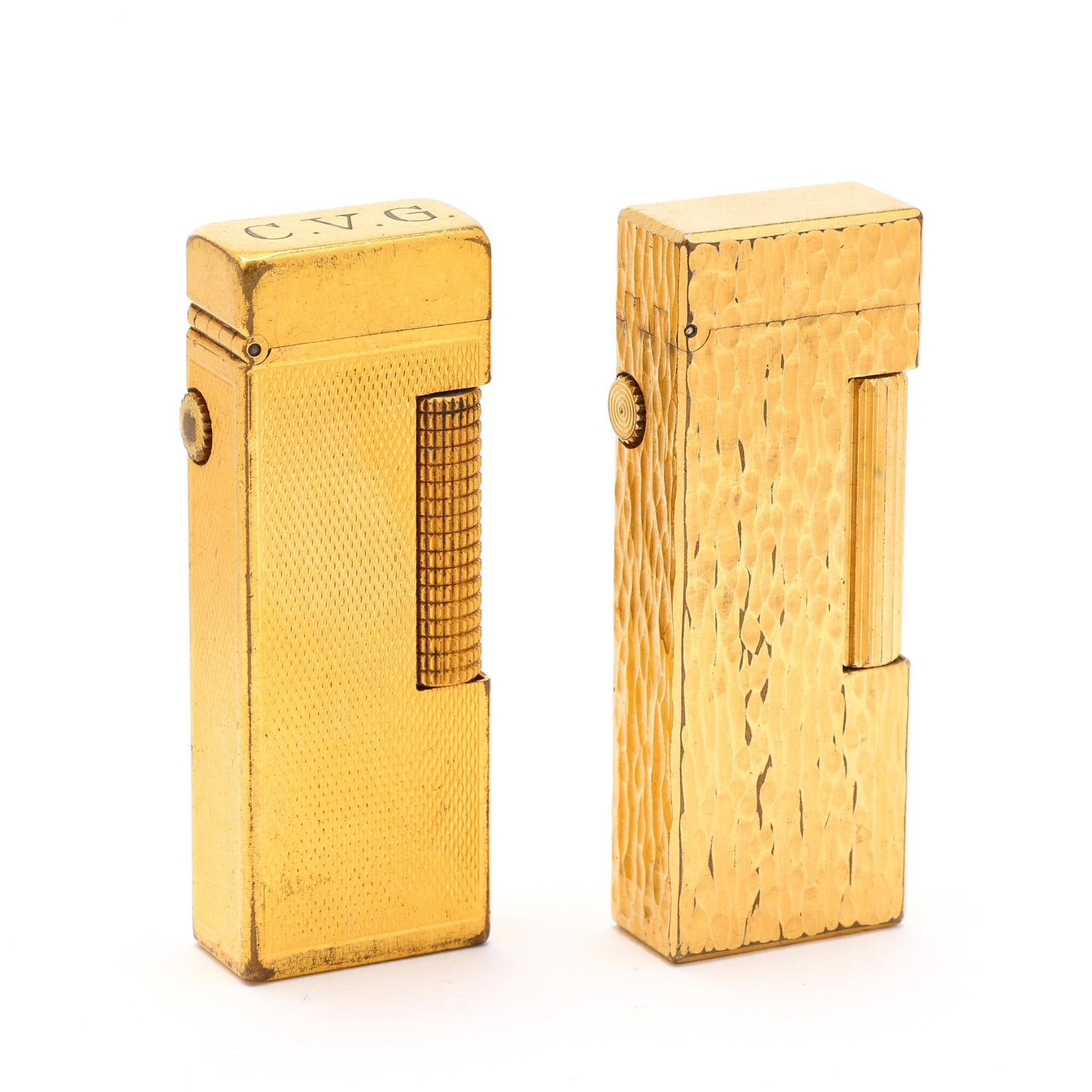 Two Gold Plated Lighters, Dunhill (1 of 5)
