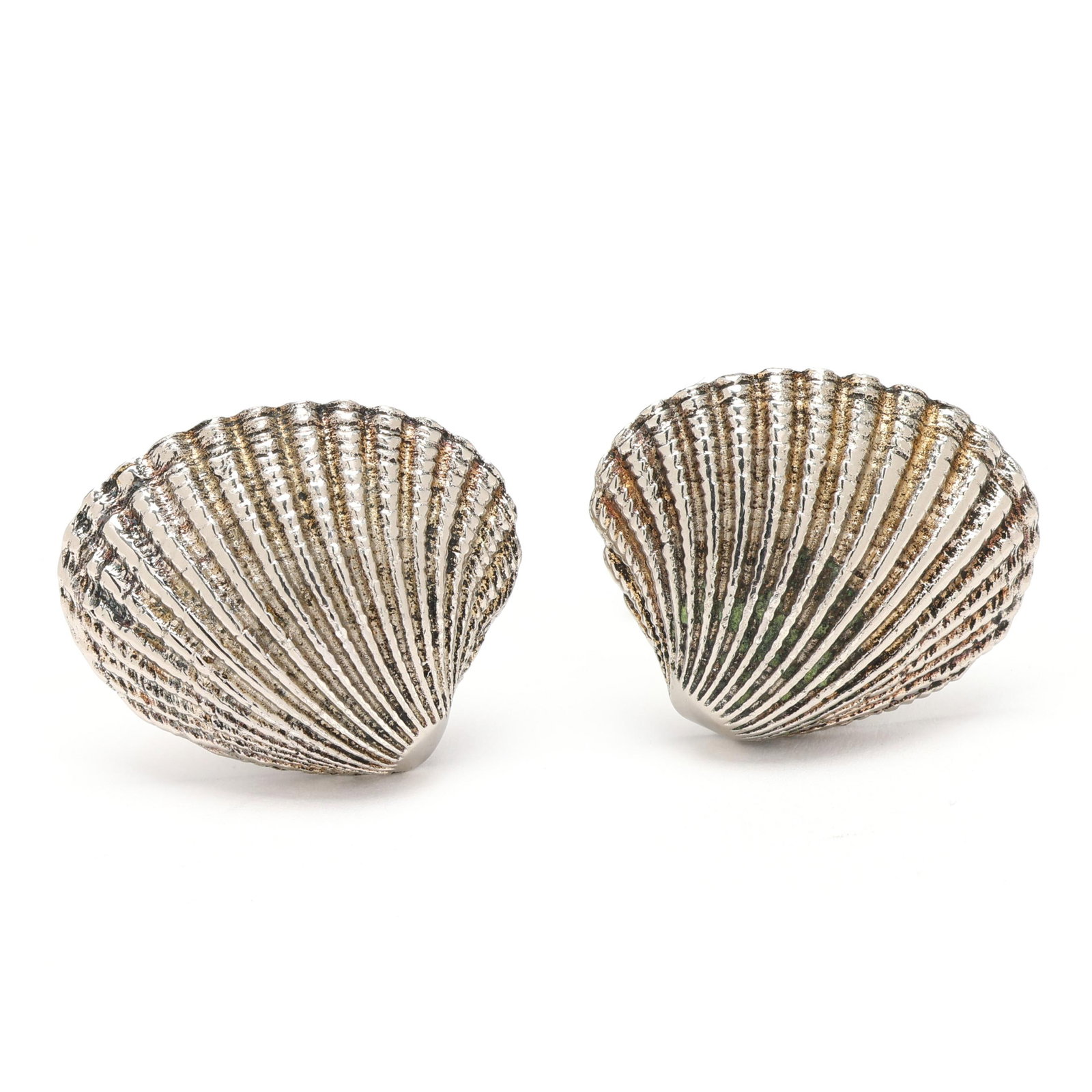 Silver-Tone Shell Motif Cufflinks (1 of 3)