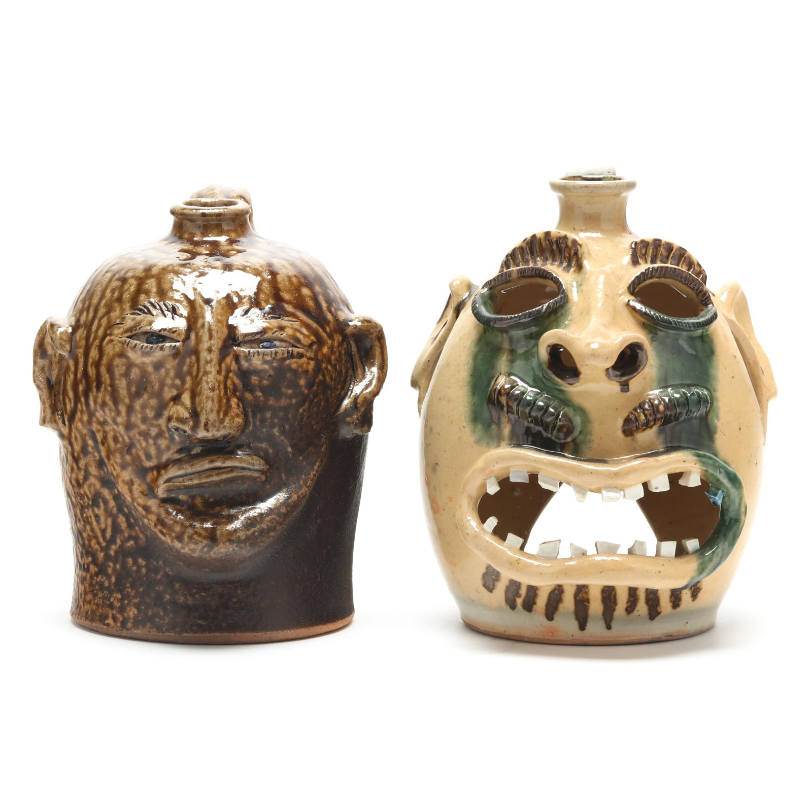 Billy Ray Hussey (Robbins, NC, b. 1955), Two Face Jugs (1 of 8)