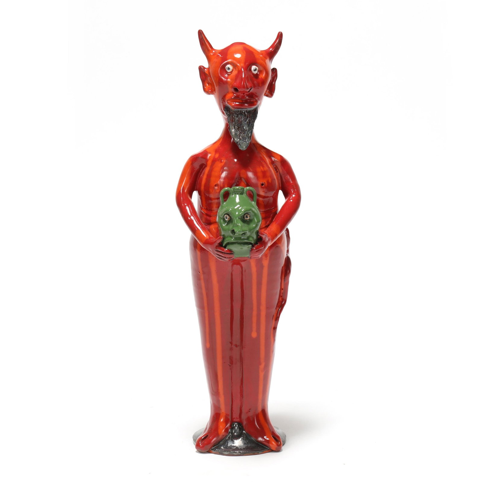 Marvin Bailey (Lancaster, SC, b. 1960), Pottery Devil Holding Face Jug (1 of 9)