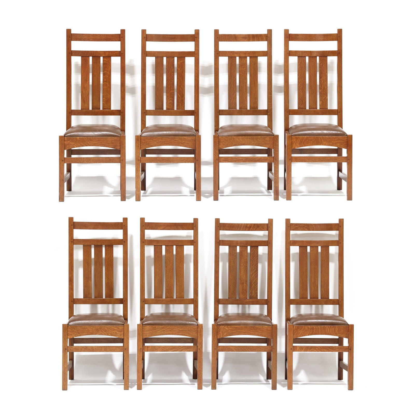Charles Limbert, Set of Eight Mission Oak Dining Chairs (1 of 10)
